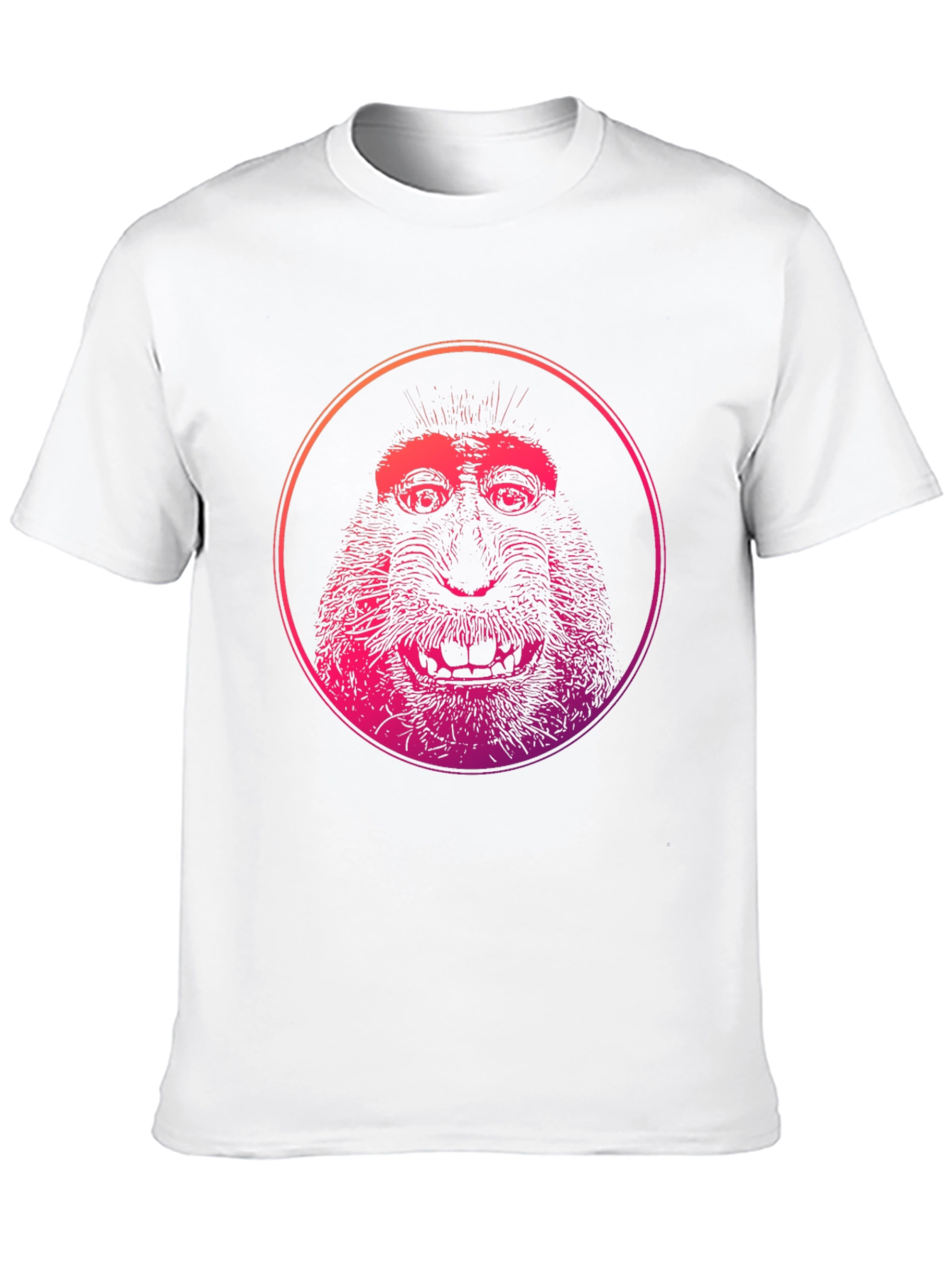 Monkey Face Graphic Print T-Shirt