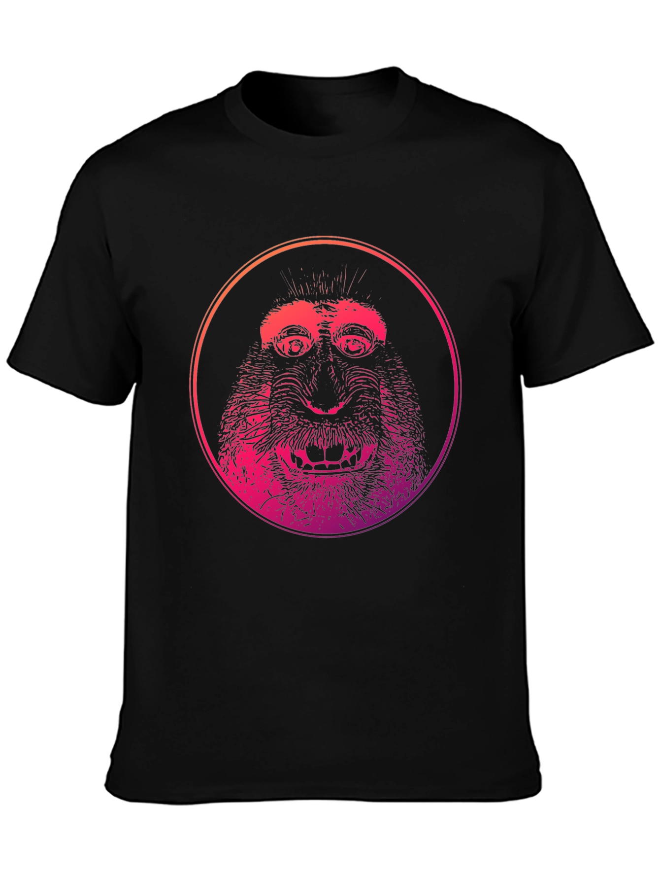Monkey Face Graphic Print T-Shirt