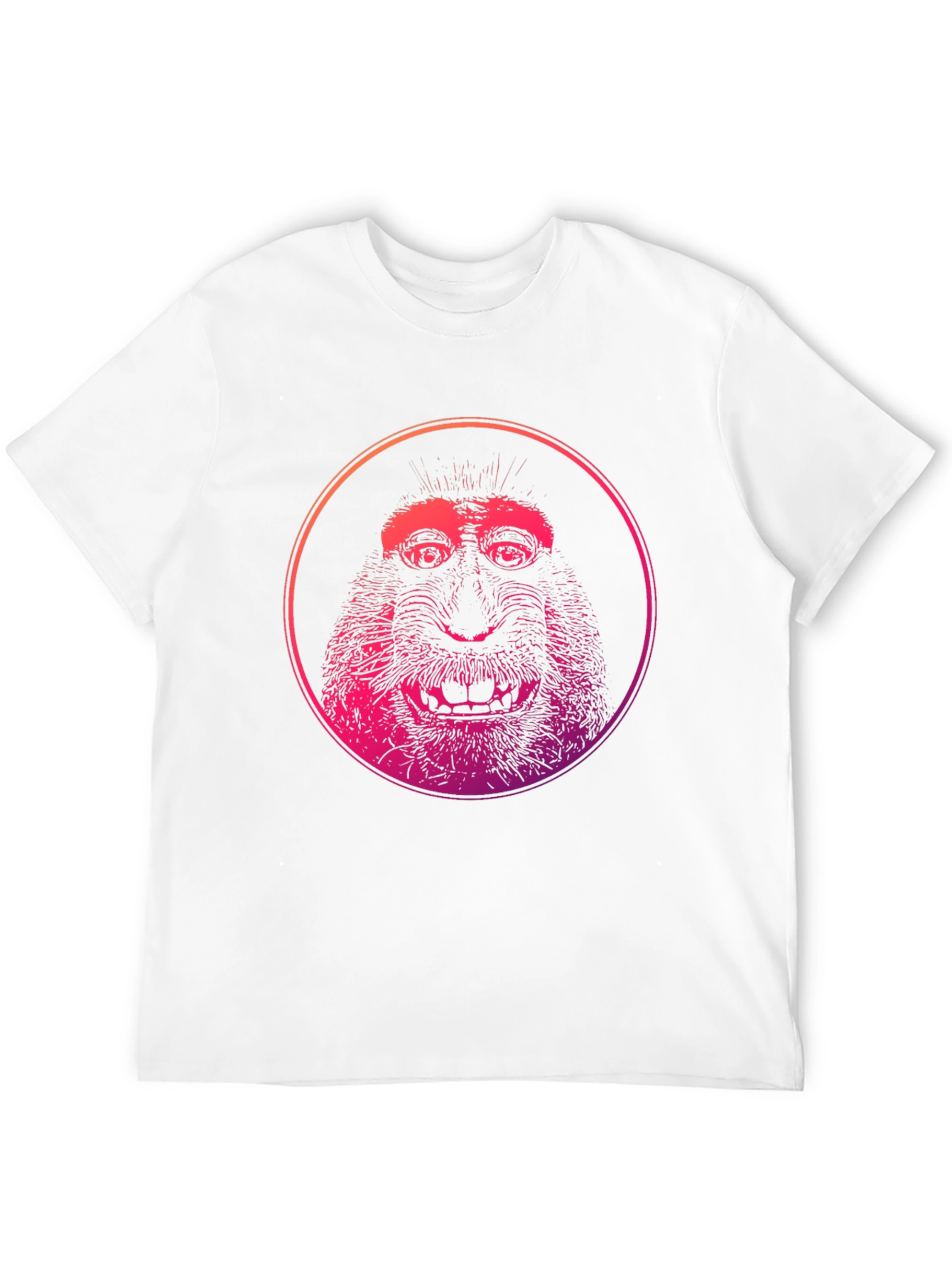 Monkey Face Graphic Print T-Shirt