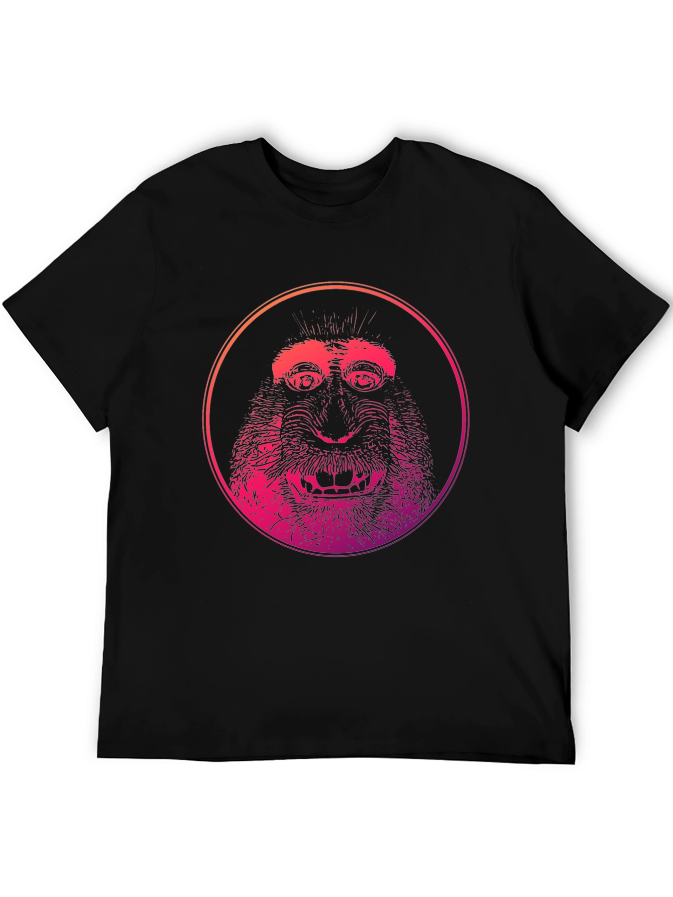 Monkey Face Graphic Print T-Shirt