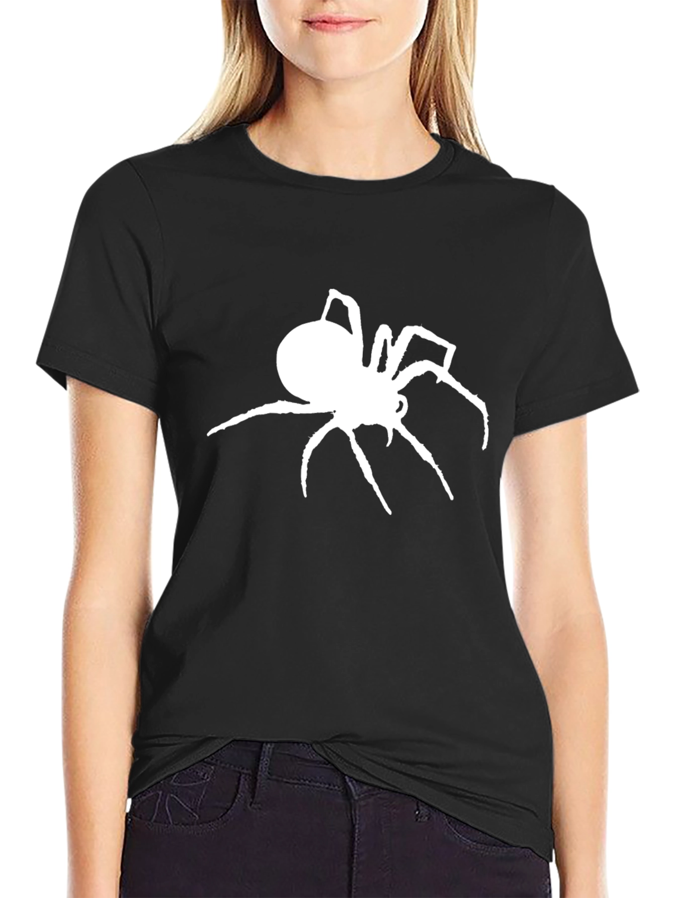 Spider Graphic Print Crew Neck Tee