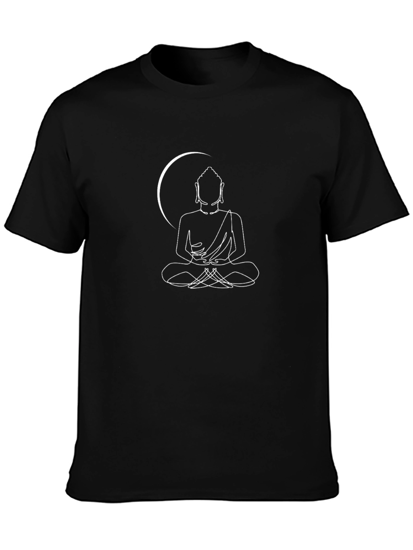 Minimalist Buddha Graphic Tee - Black