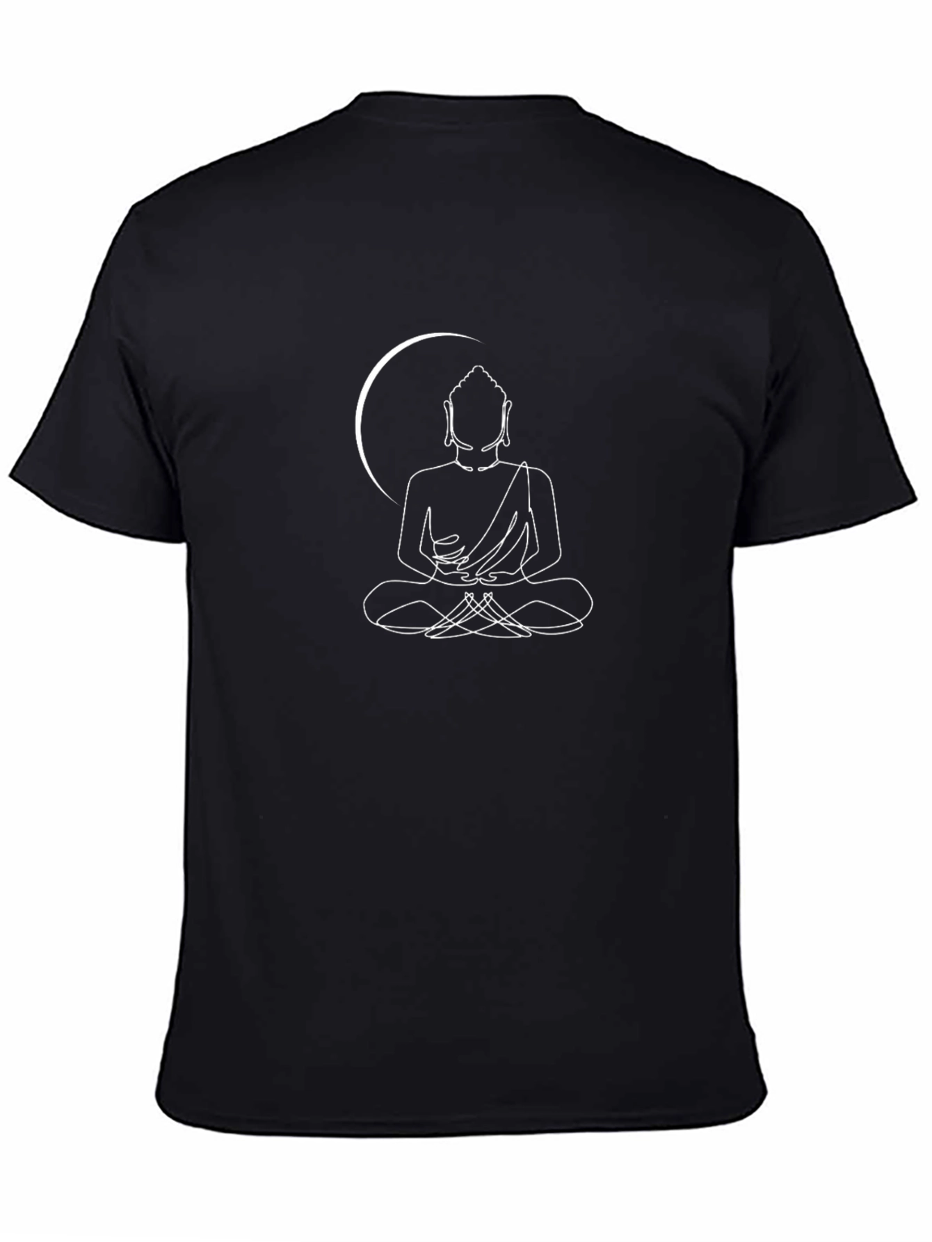 Minimalist Buddha Graphic Tee - Black