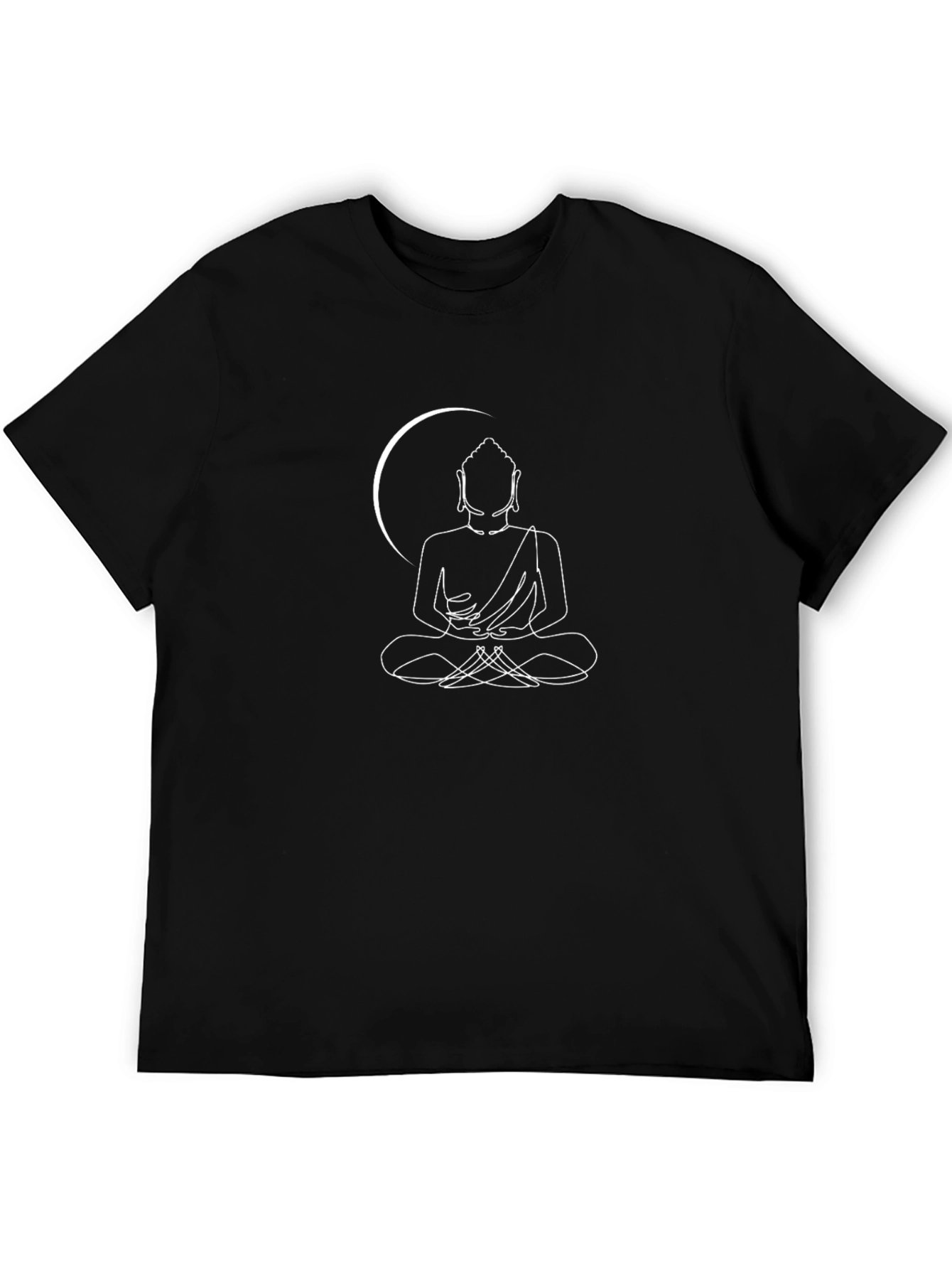 Minimalist Buddha Graphic Tee - Black