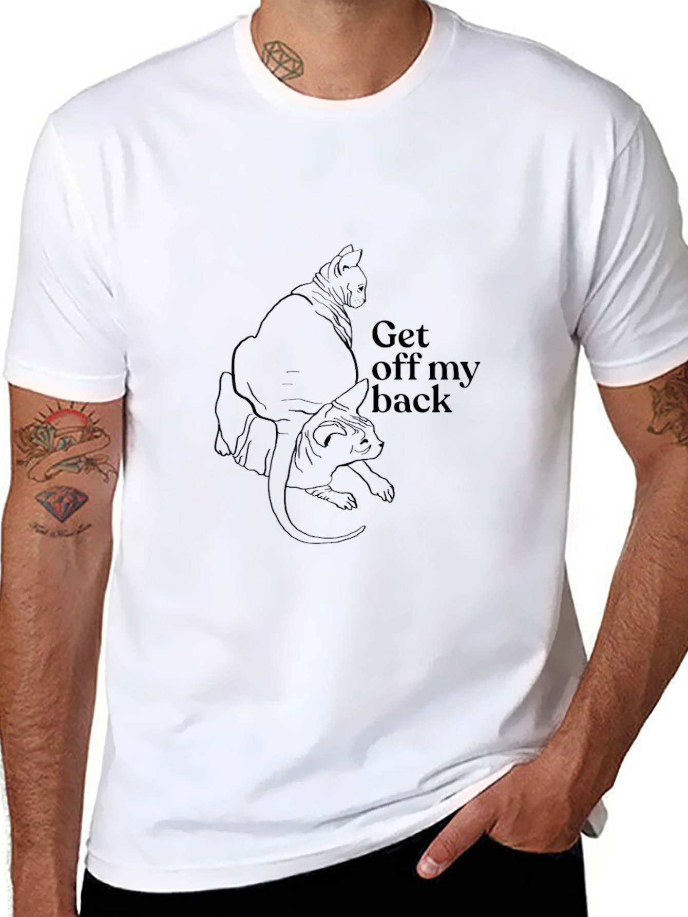 Black Cat Silhouette Graphic Tee