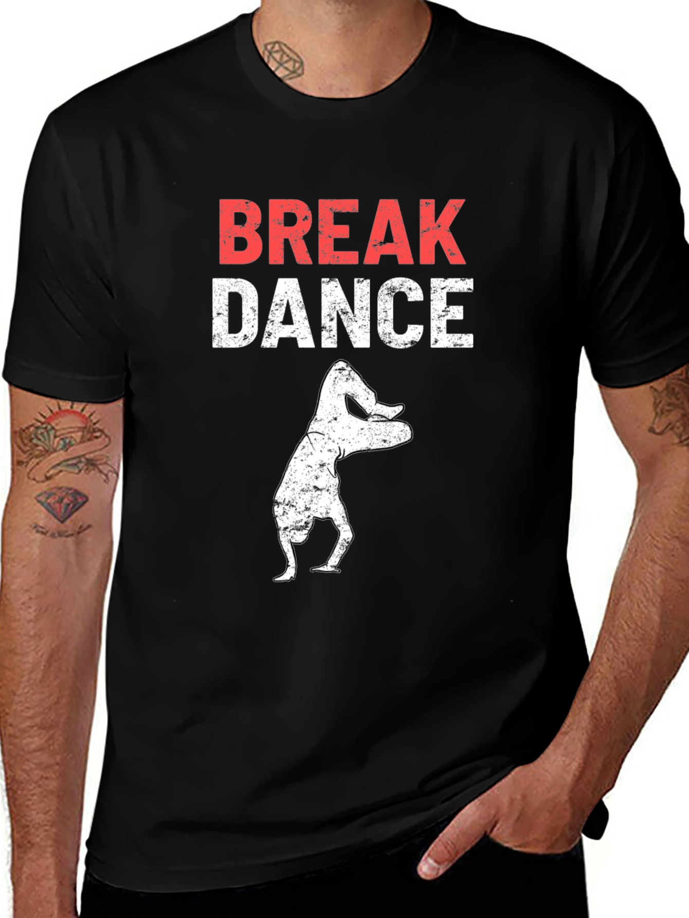 Break Dance Graphic T-Shirt - Black Cotton Tee
