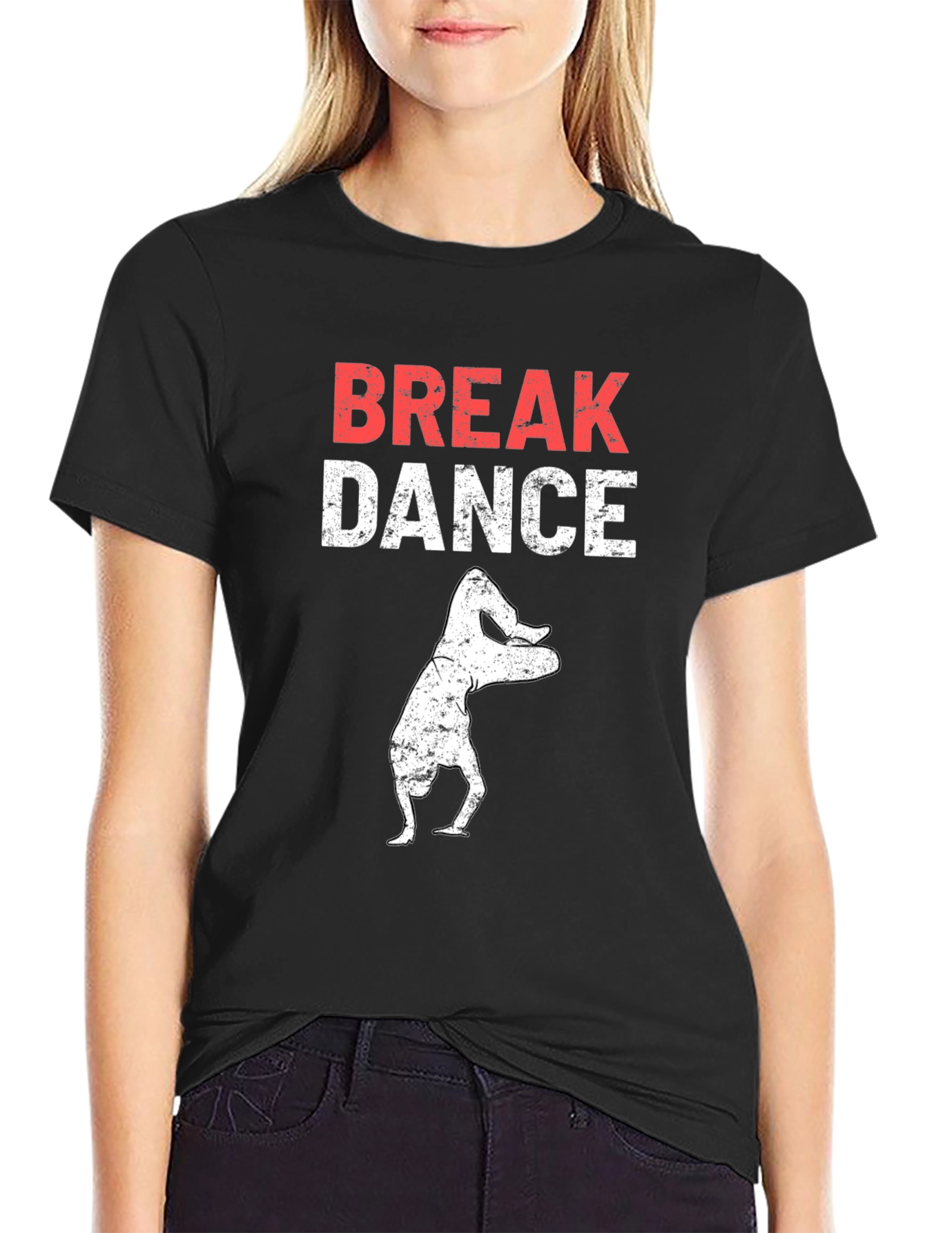 Break Dance Graphic T-Shirt - Black Cotton Tee