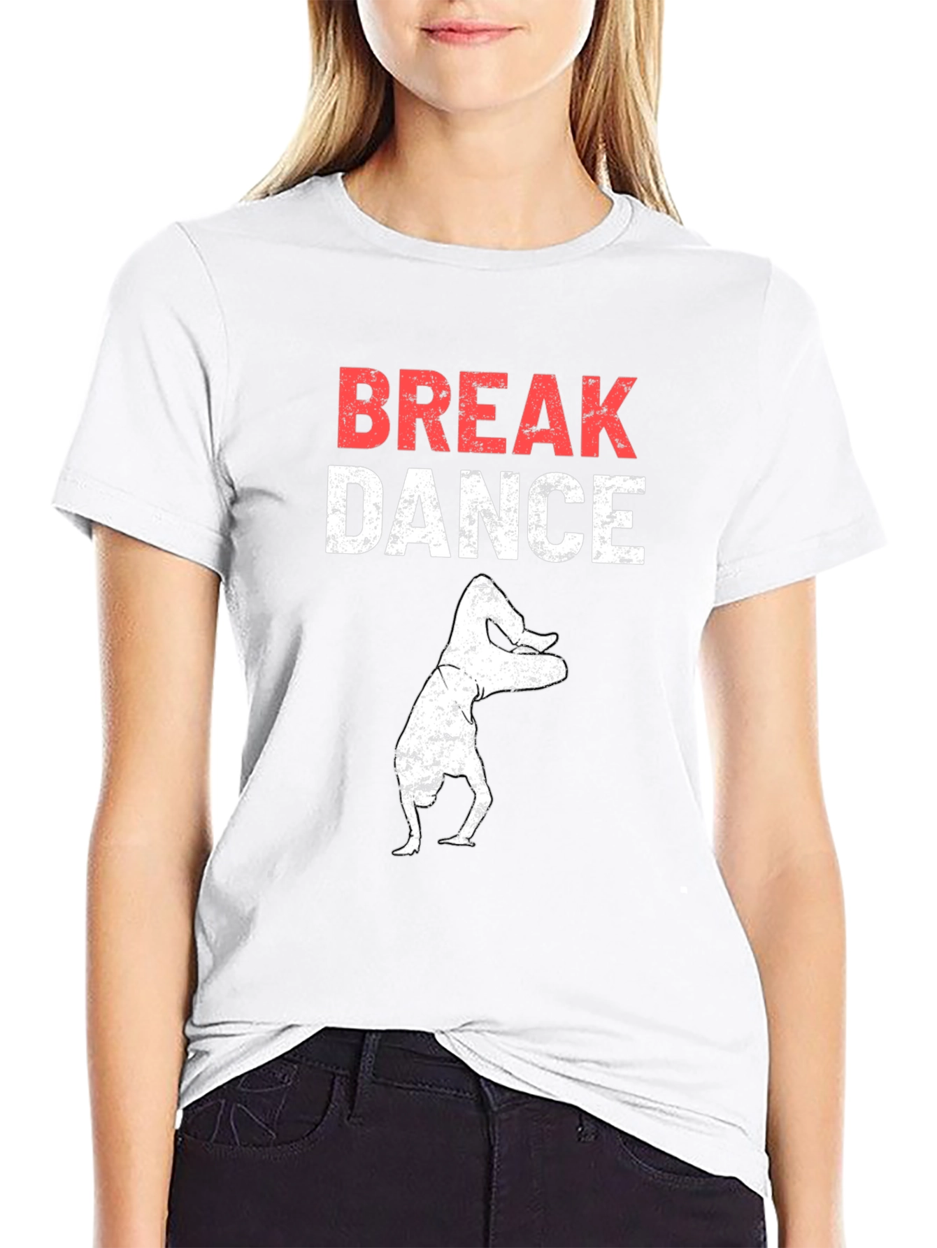 Break Dance Graphic T-Shirt - Black Cotton Tee