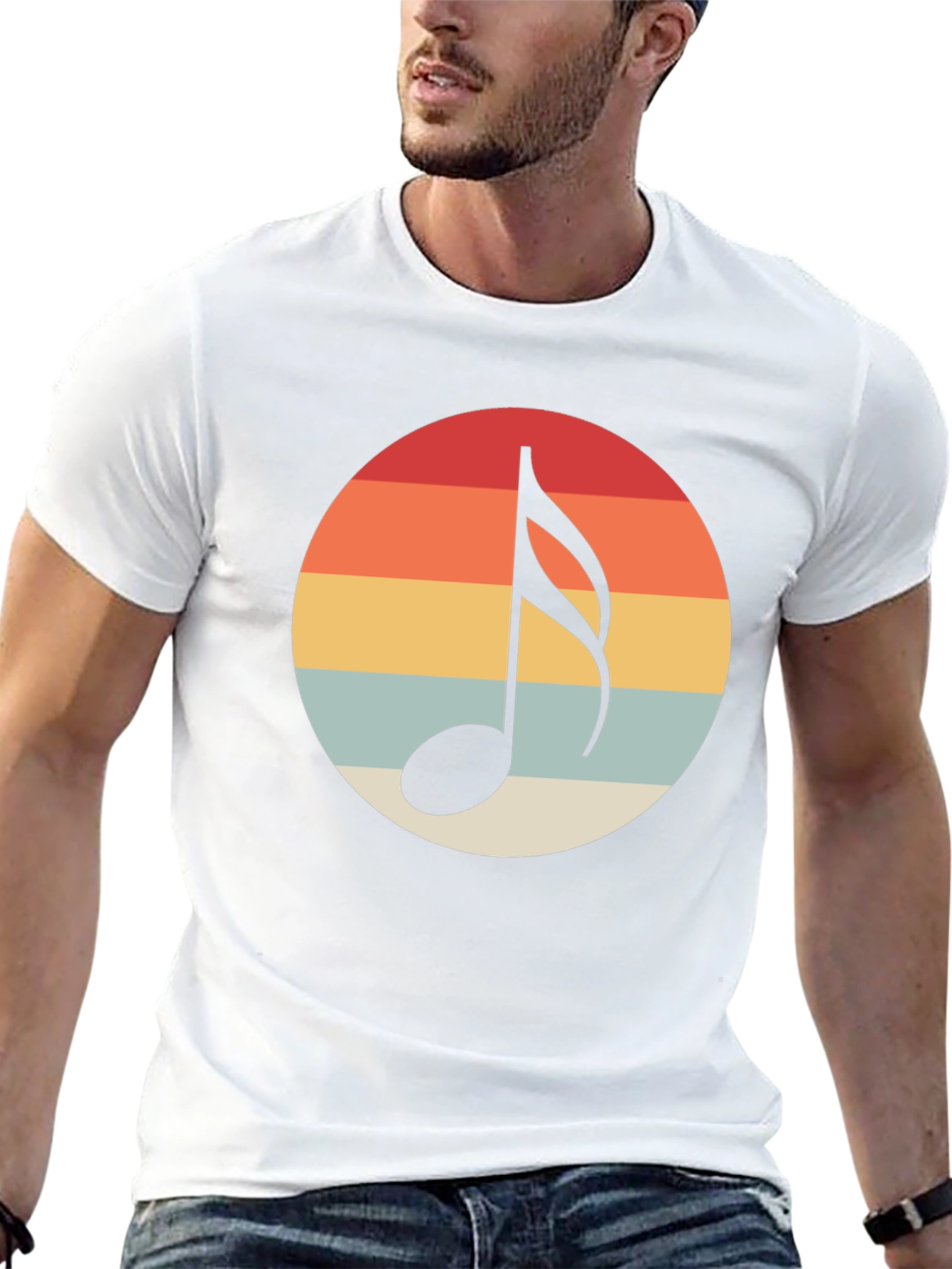 Retro Music Note Graphic T-Shirt