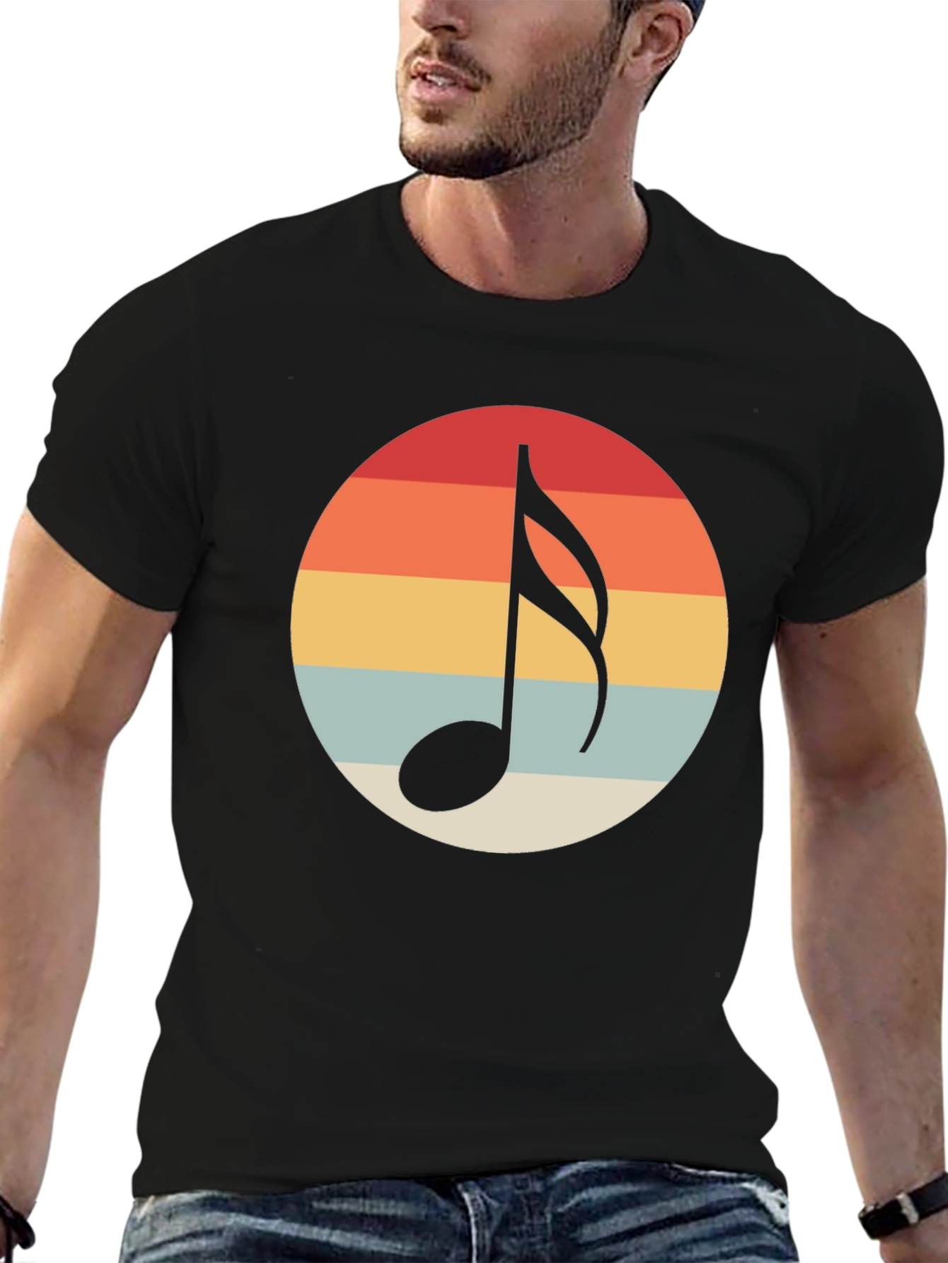 Retro Music Note Graphic T-Shirt