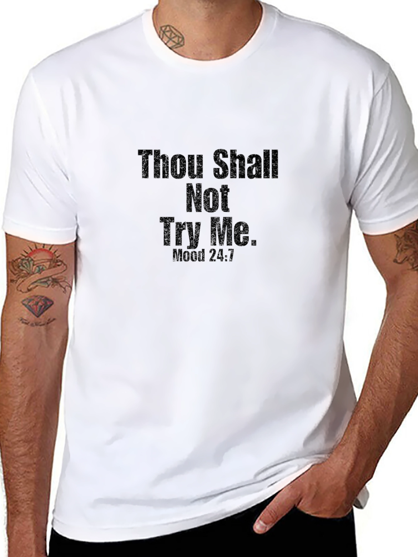 Thou Shall Not Try Me Black Tee