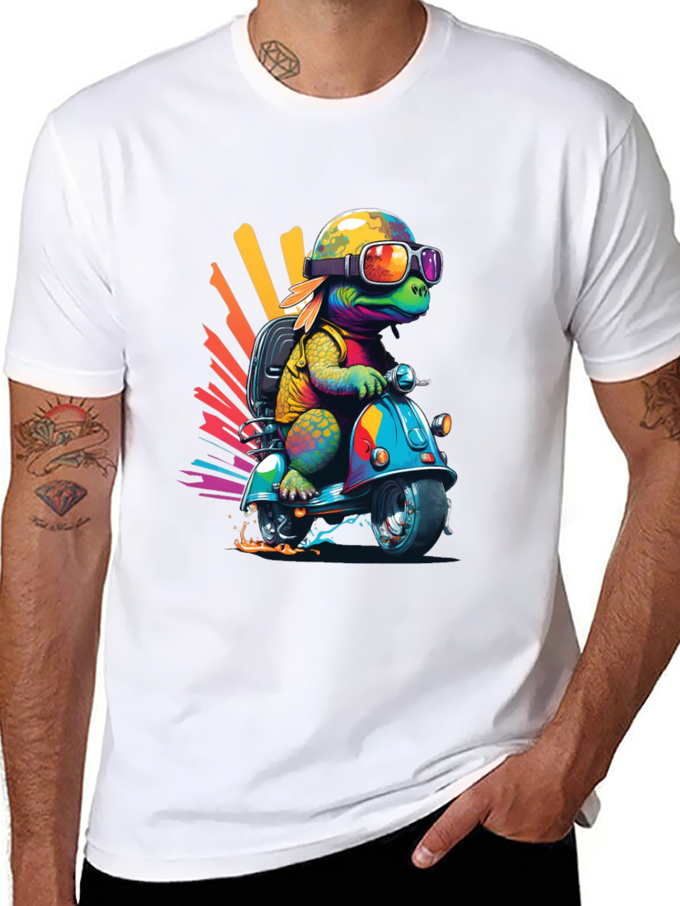 Turtle Scooter Graphic T-Shirt