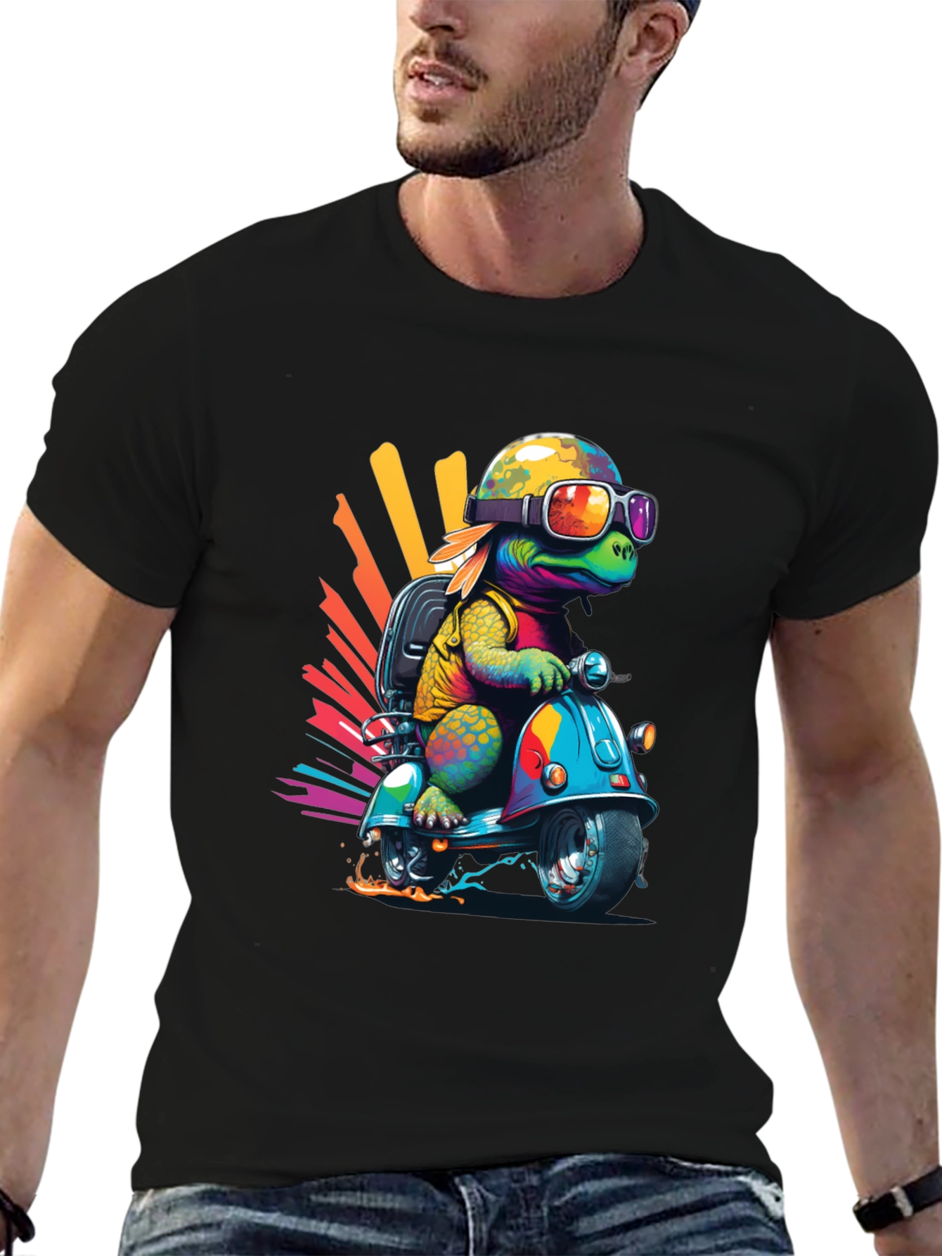 Turtle Scooter Graphic T-Shirt