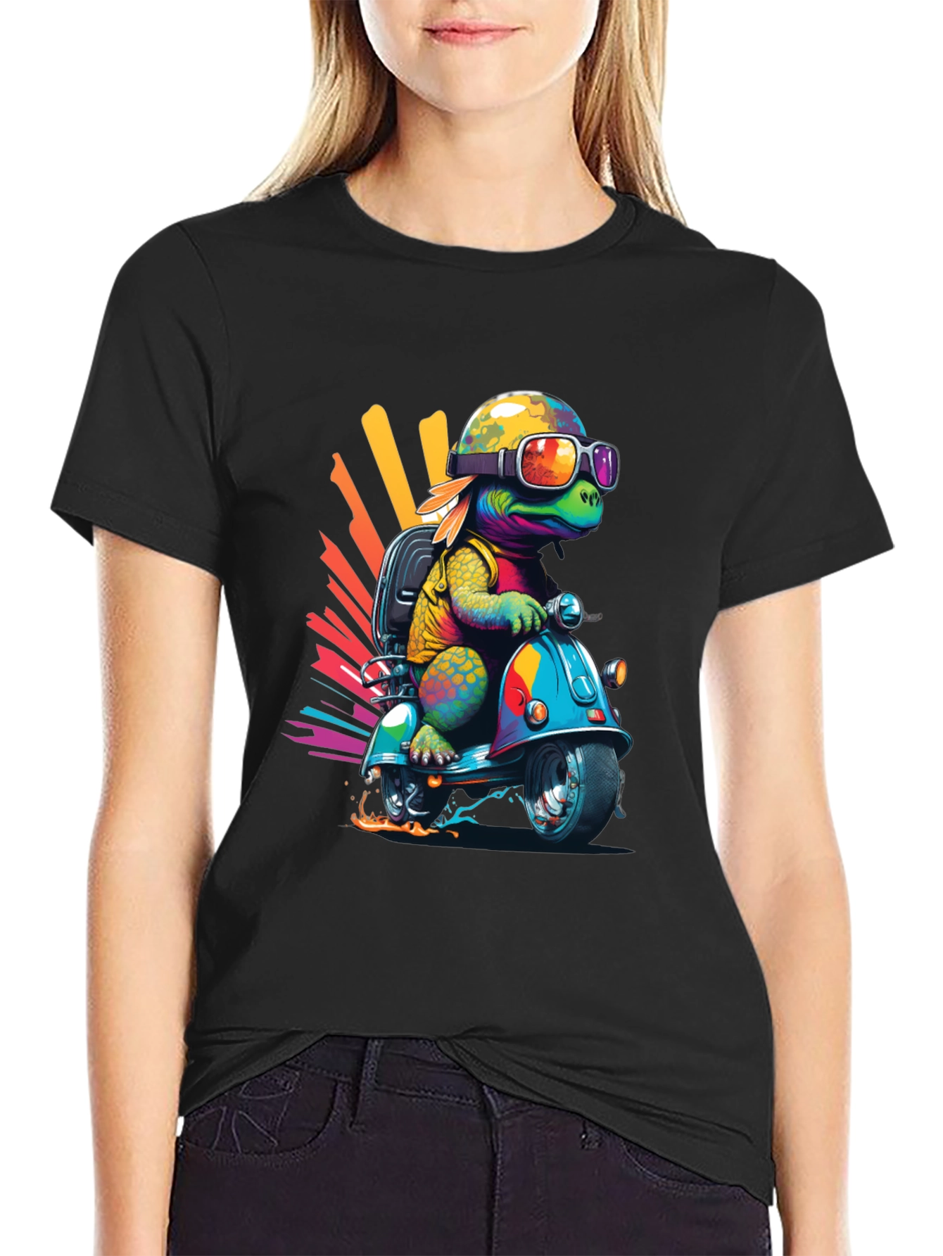 Turtle Scooter Graphic T-Shirt