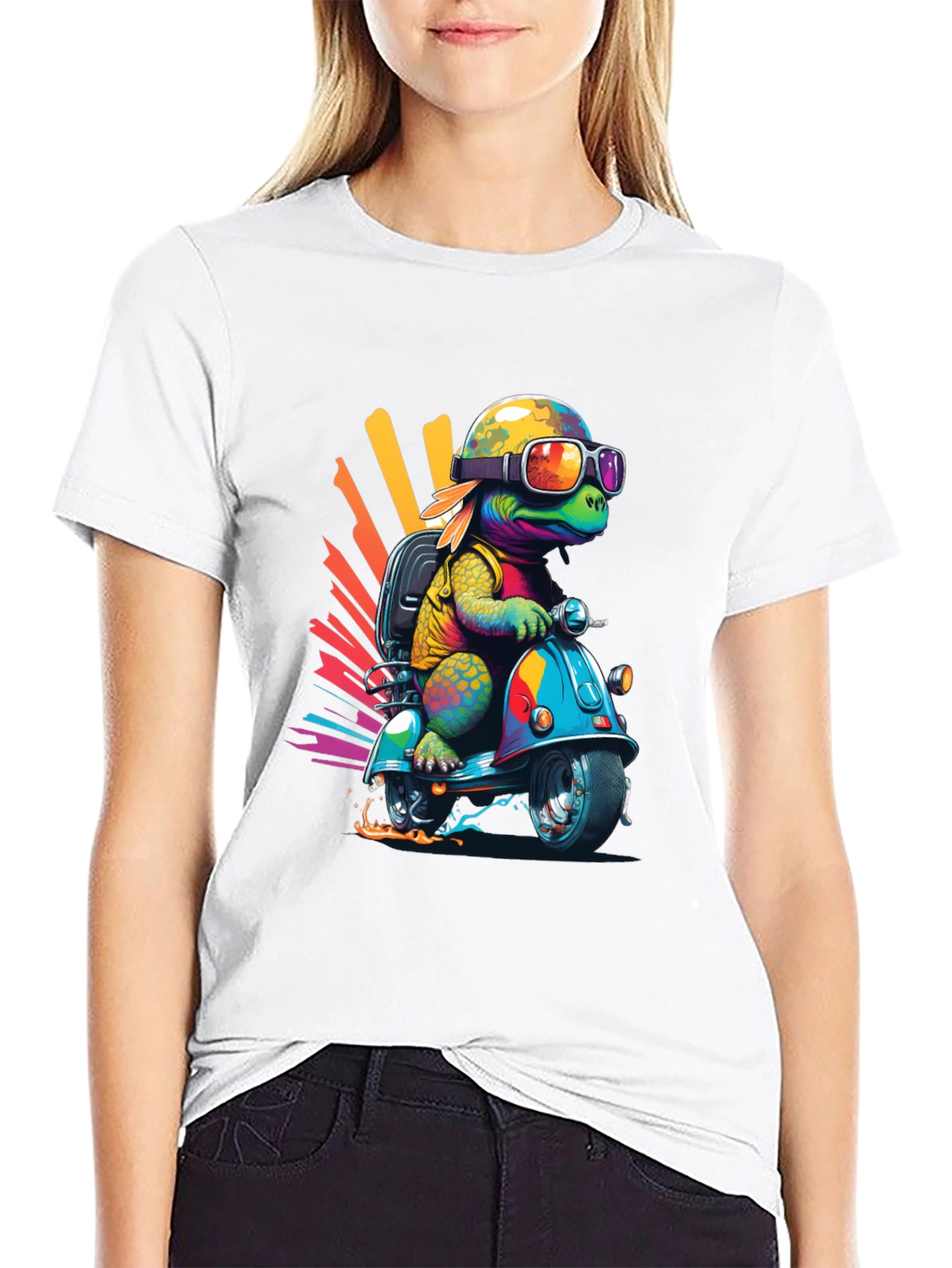 Turtle Scooter Graphic T-Shirt