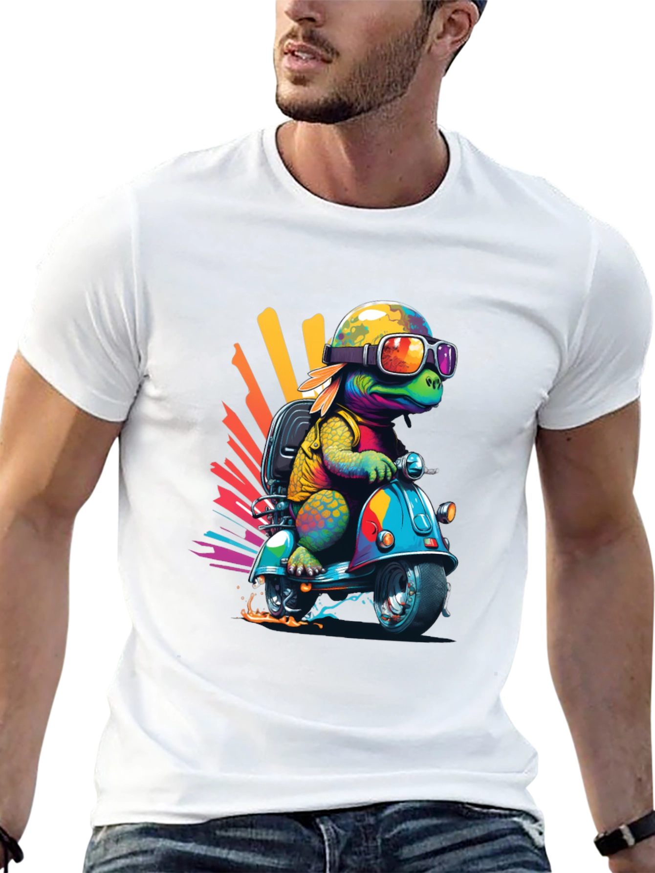 Turtle Scooter Graphic T-Shirt