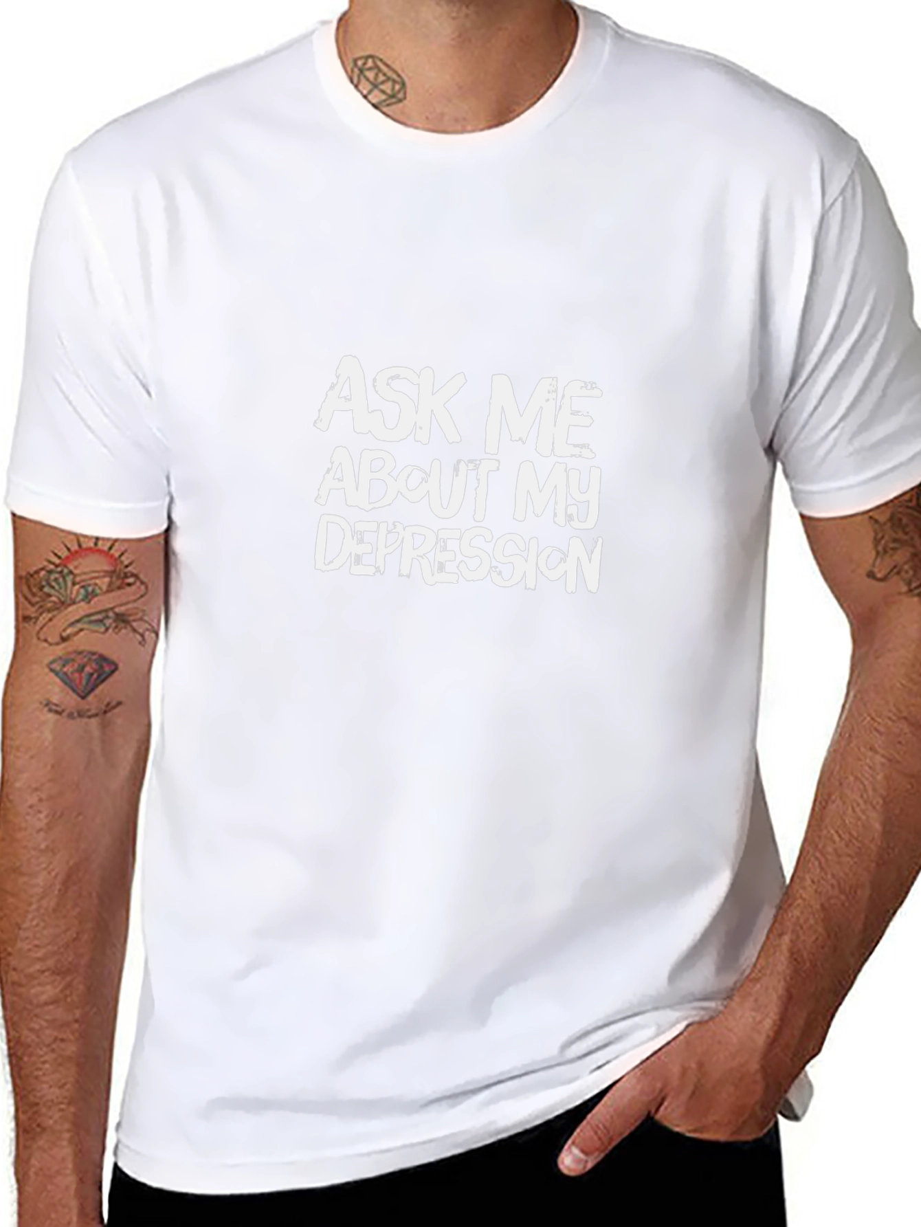 Ask Me About My Depression Black T-Shirt