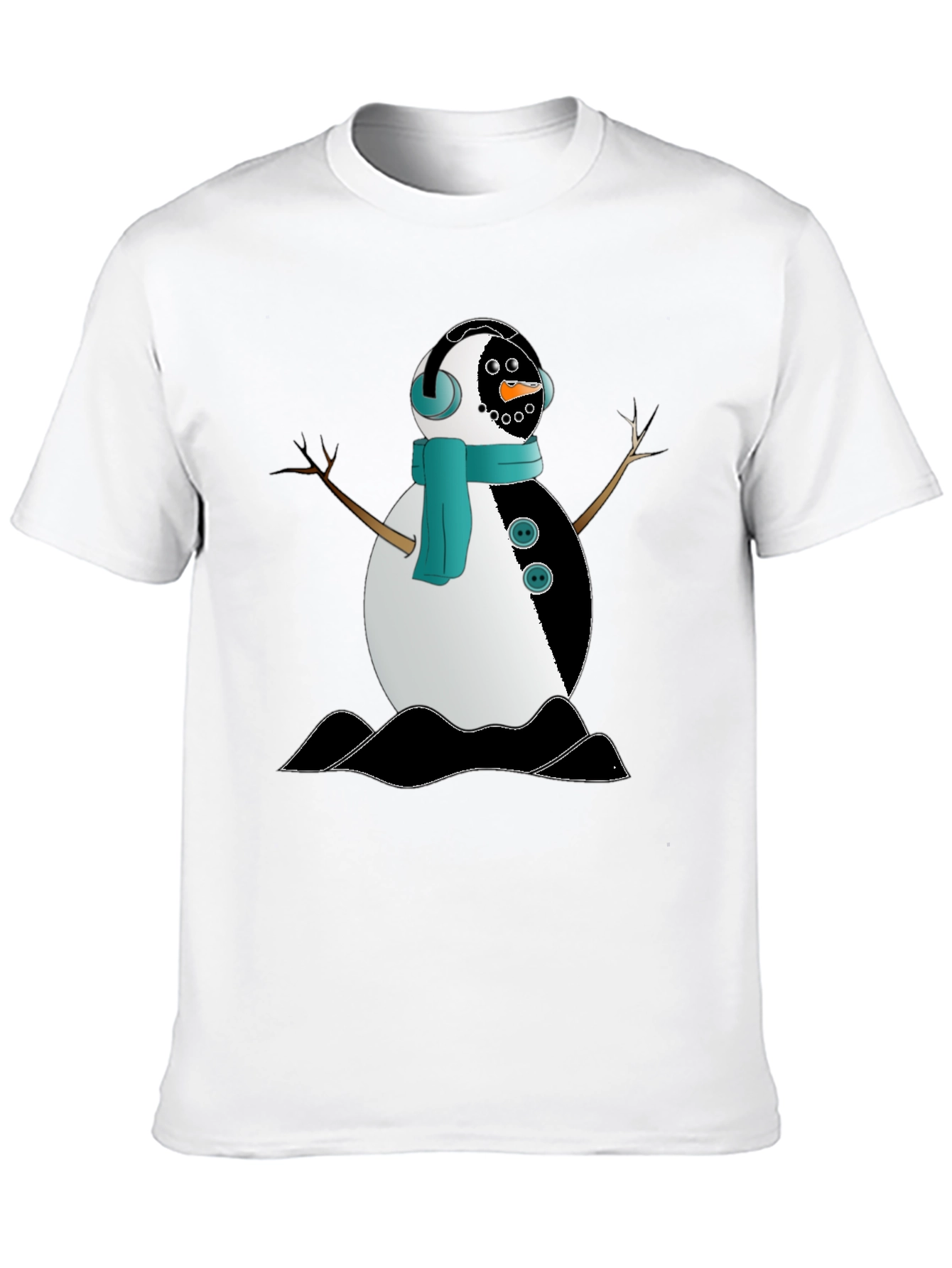 Snowman Graphic Black T-Shirt