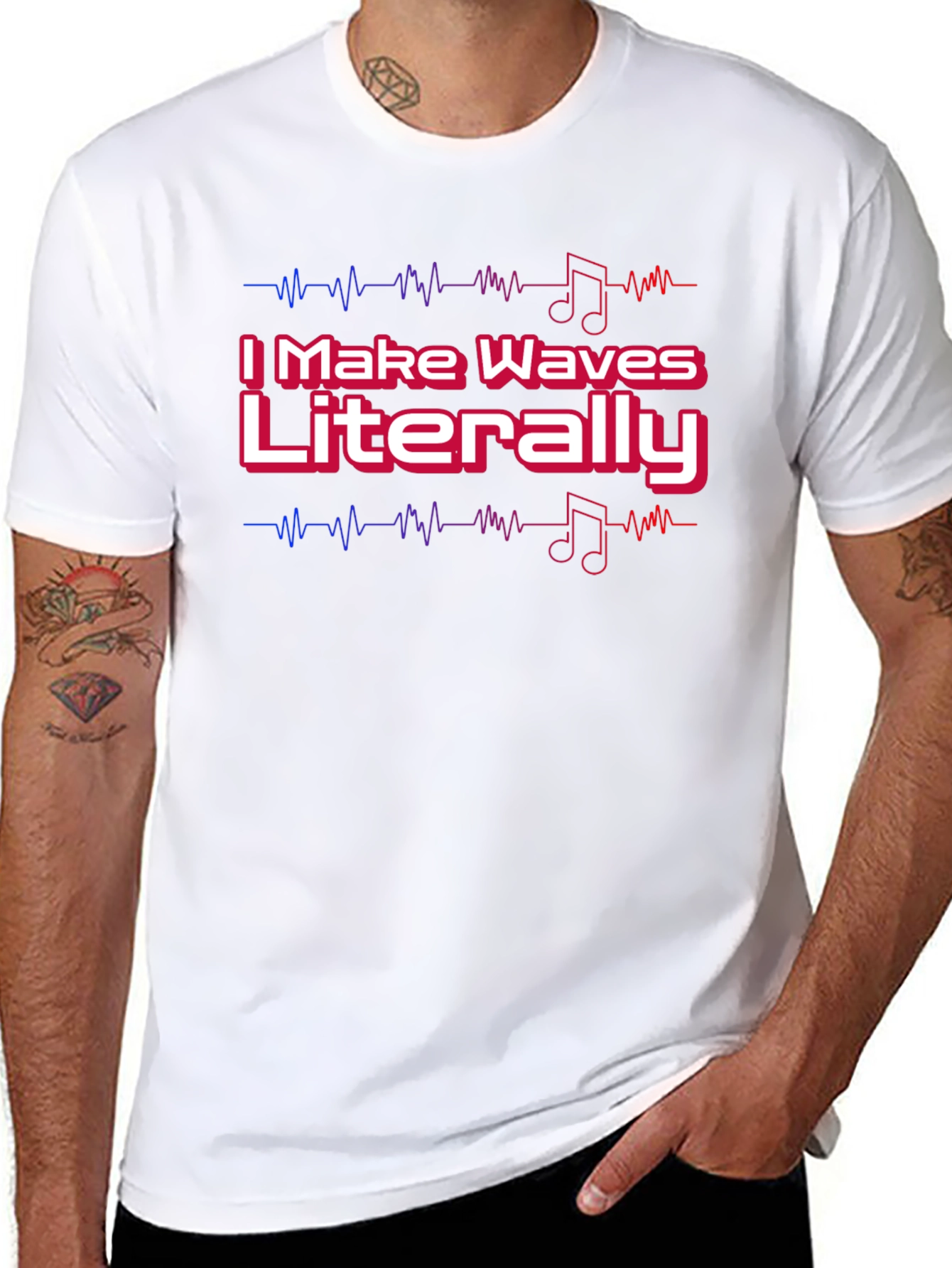 I Make Waves Literally Black Graphic Tee