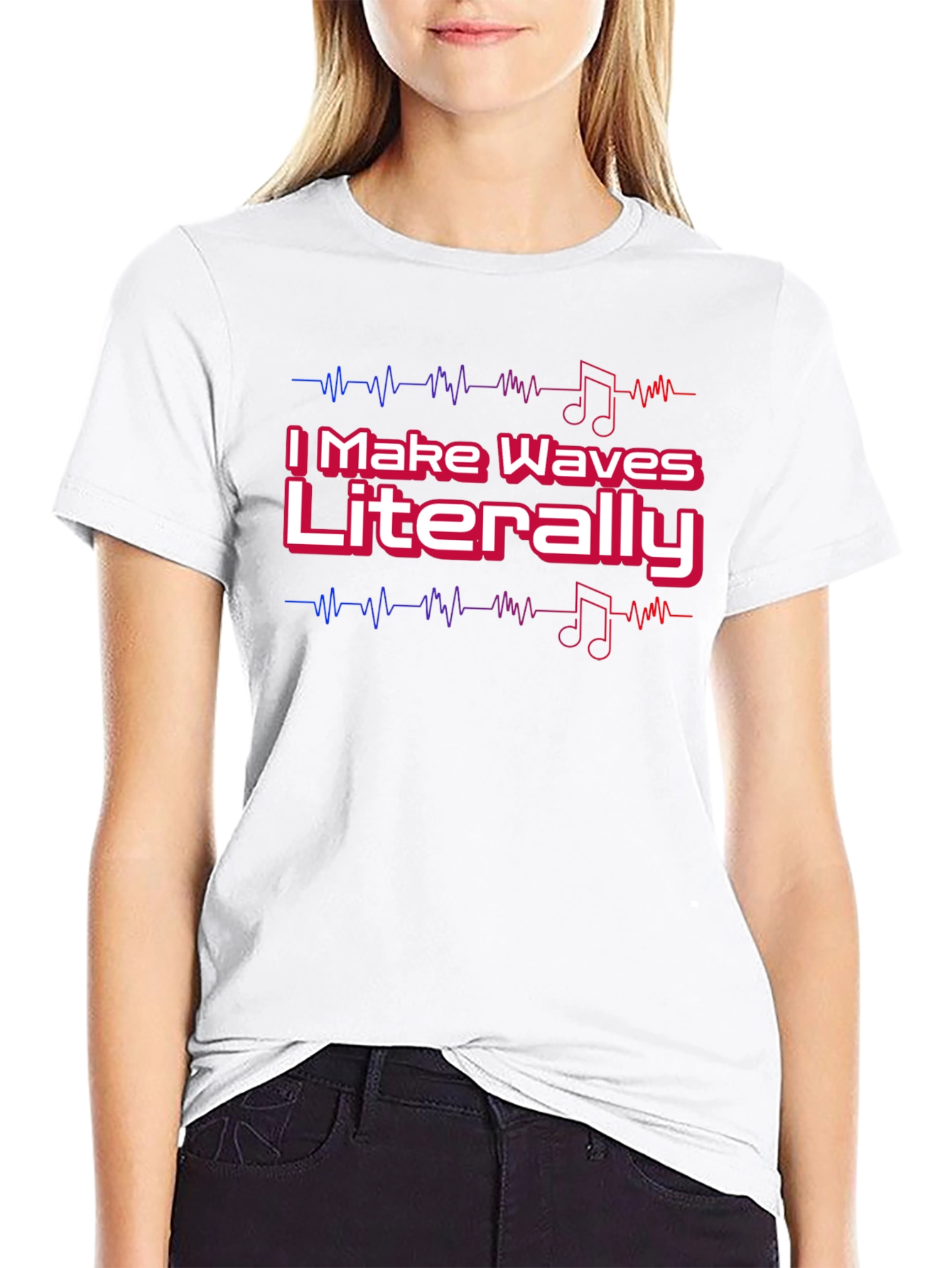 I Make Waves Literally Black Graphic Tee