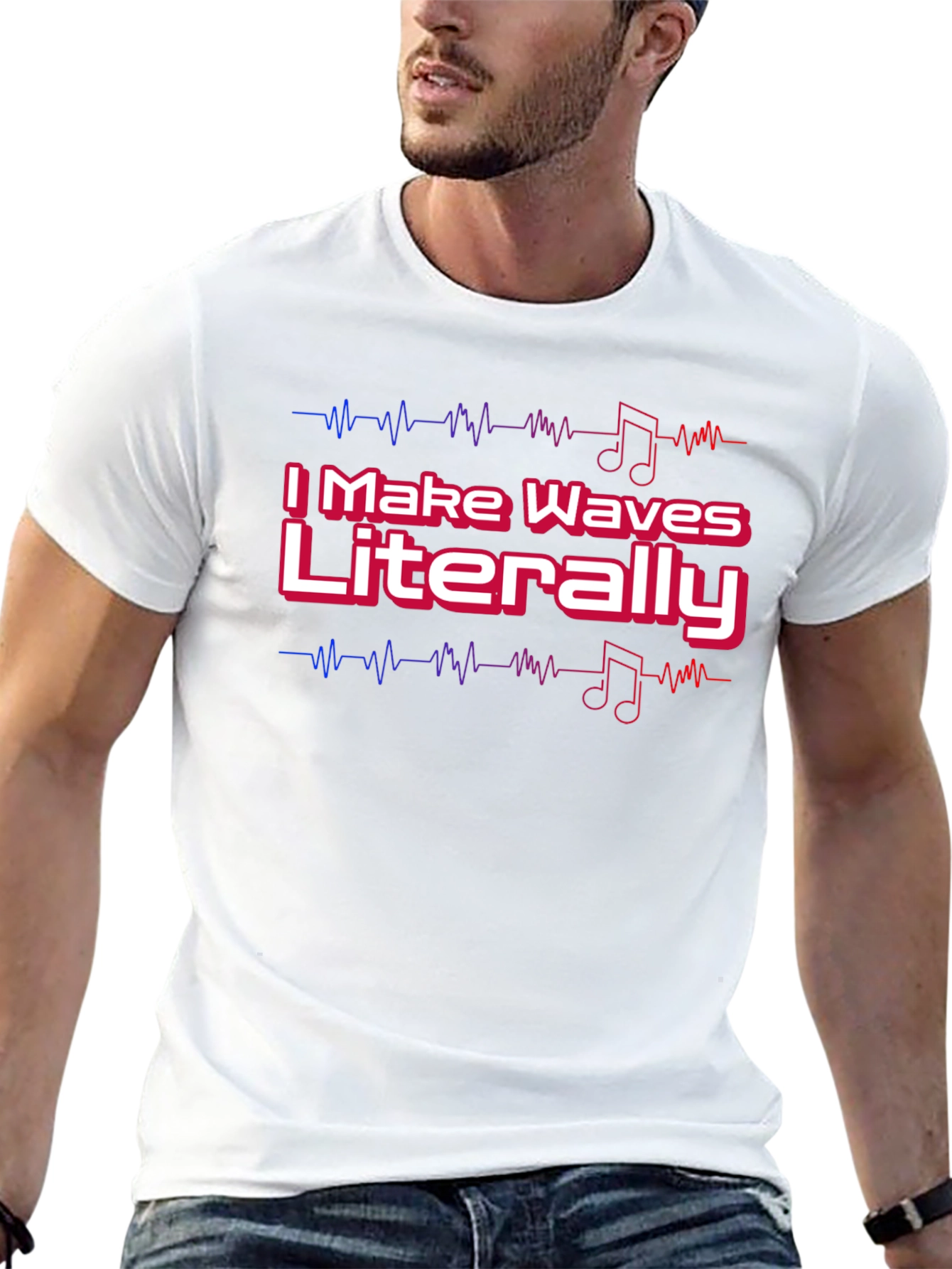 I Make Waves Literally Black Graphic Tee