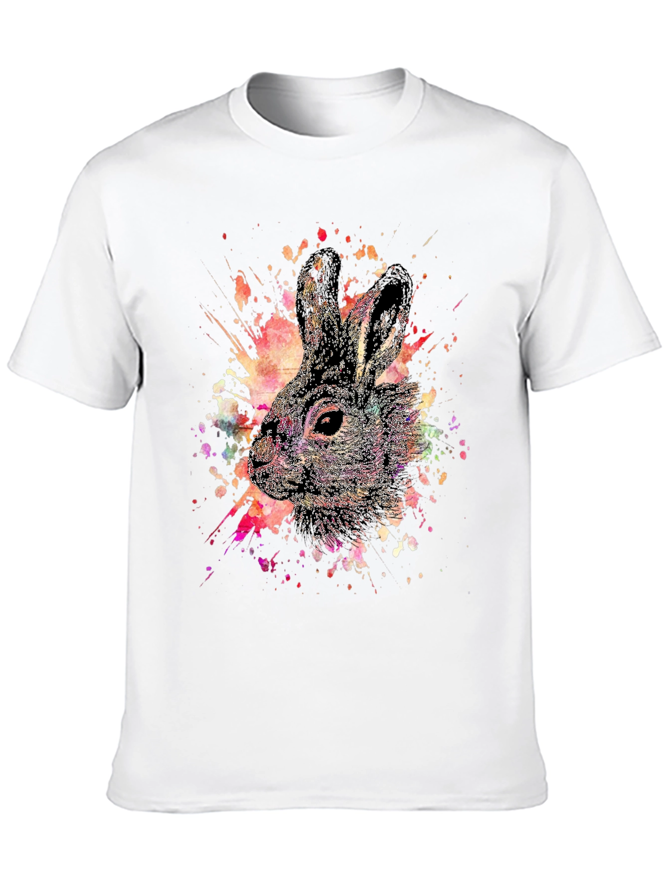 Watercolor Rabbit Graphic T-Shirt