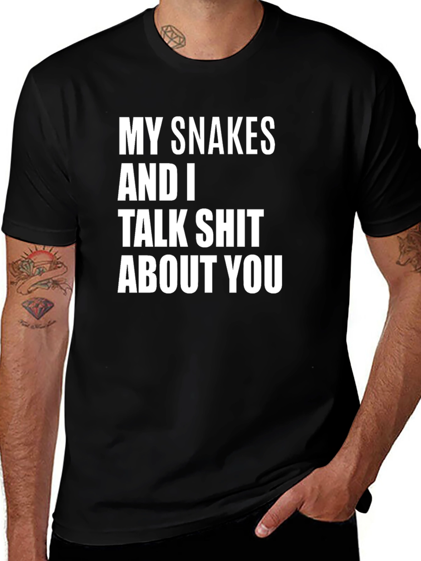 Snakes Talk Shit Graphic Tee - Black