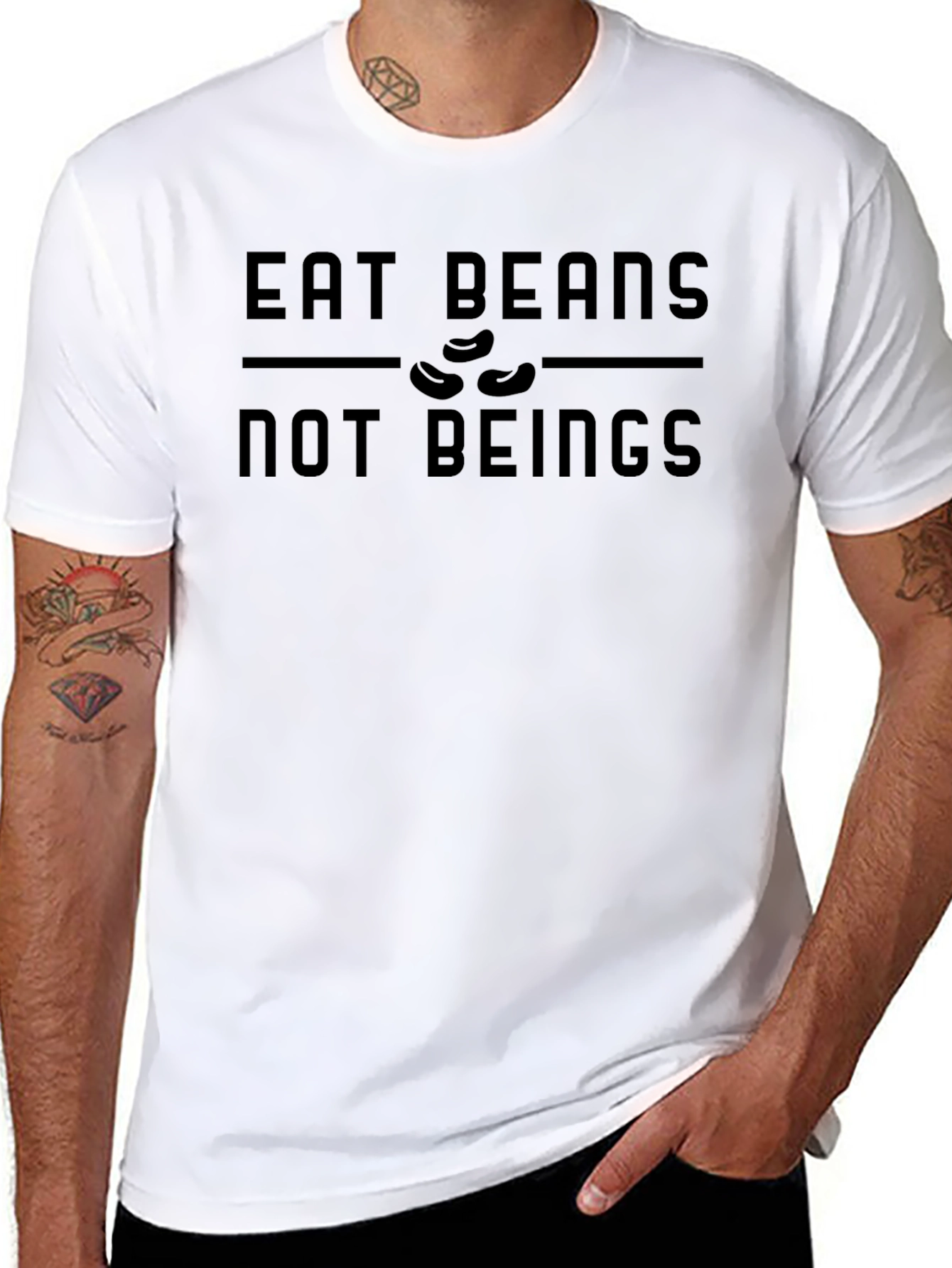 Eat Beans Not Beings T-Shirt - Vegan Statement Tee