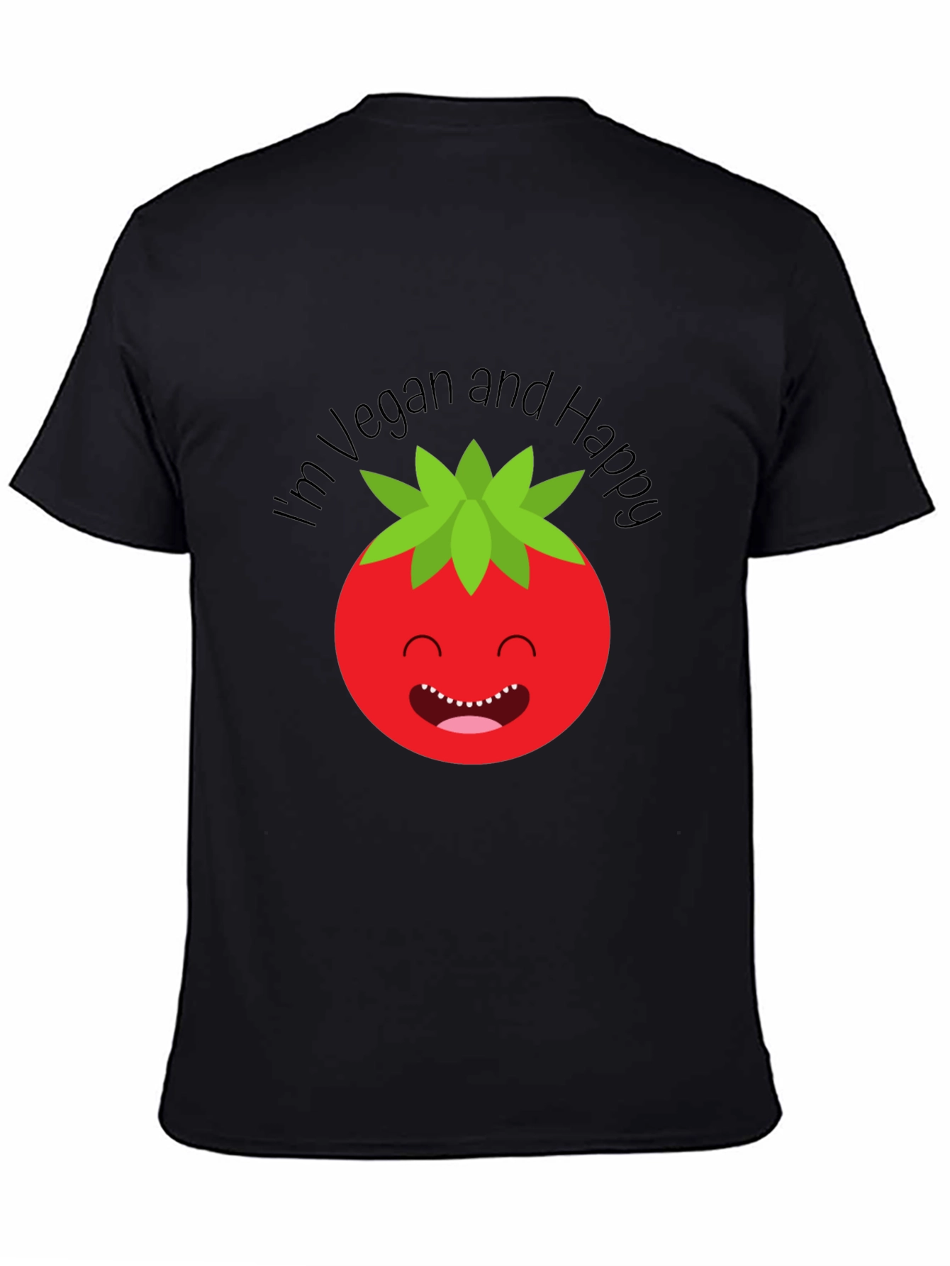 Vegan Happy Tomato Graphic Tee - Soft Cotton
