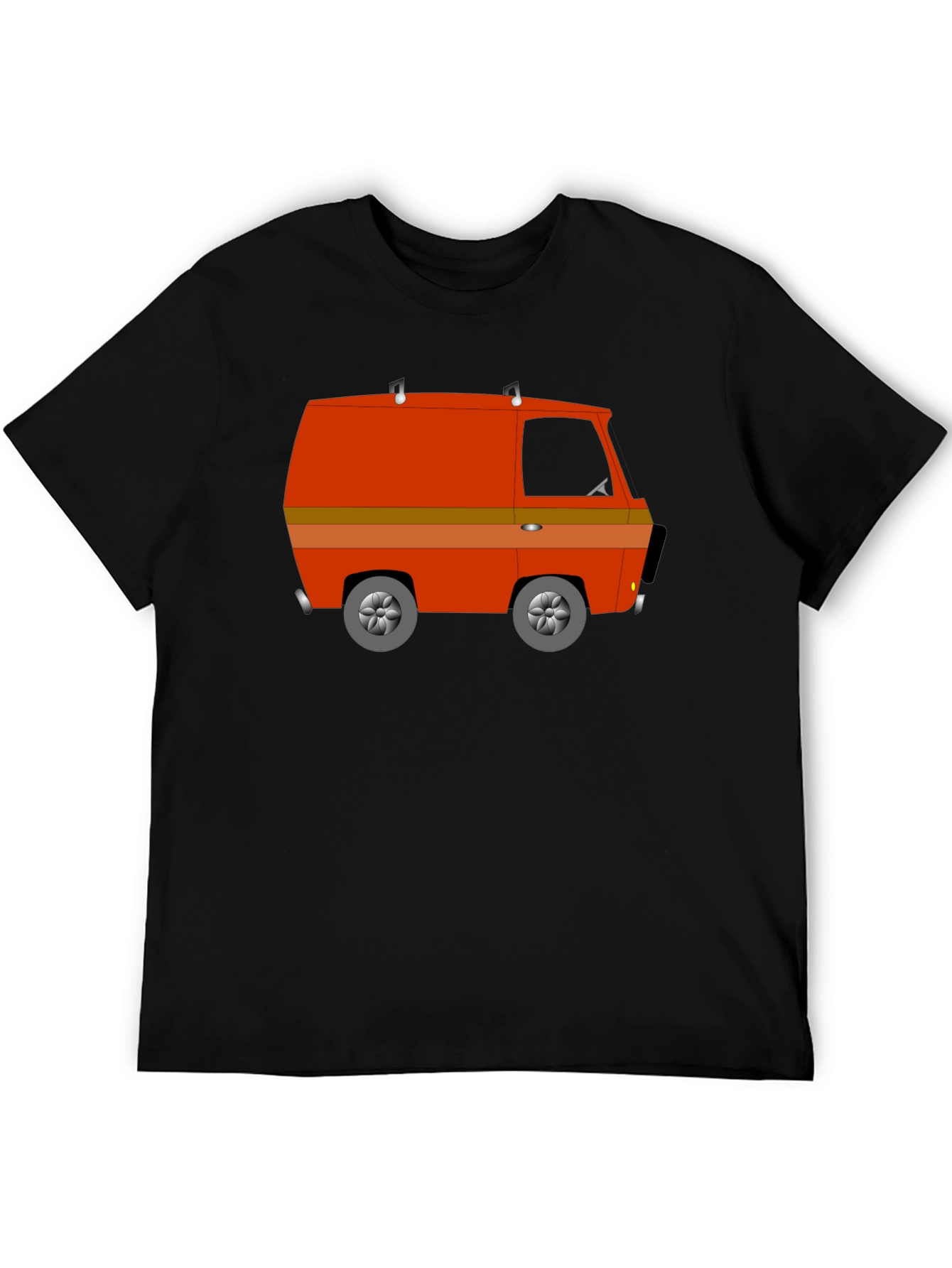 Retro Van Graphic Tee - Black Crew Neck