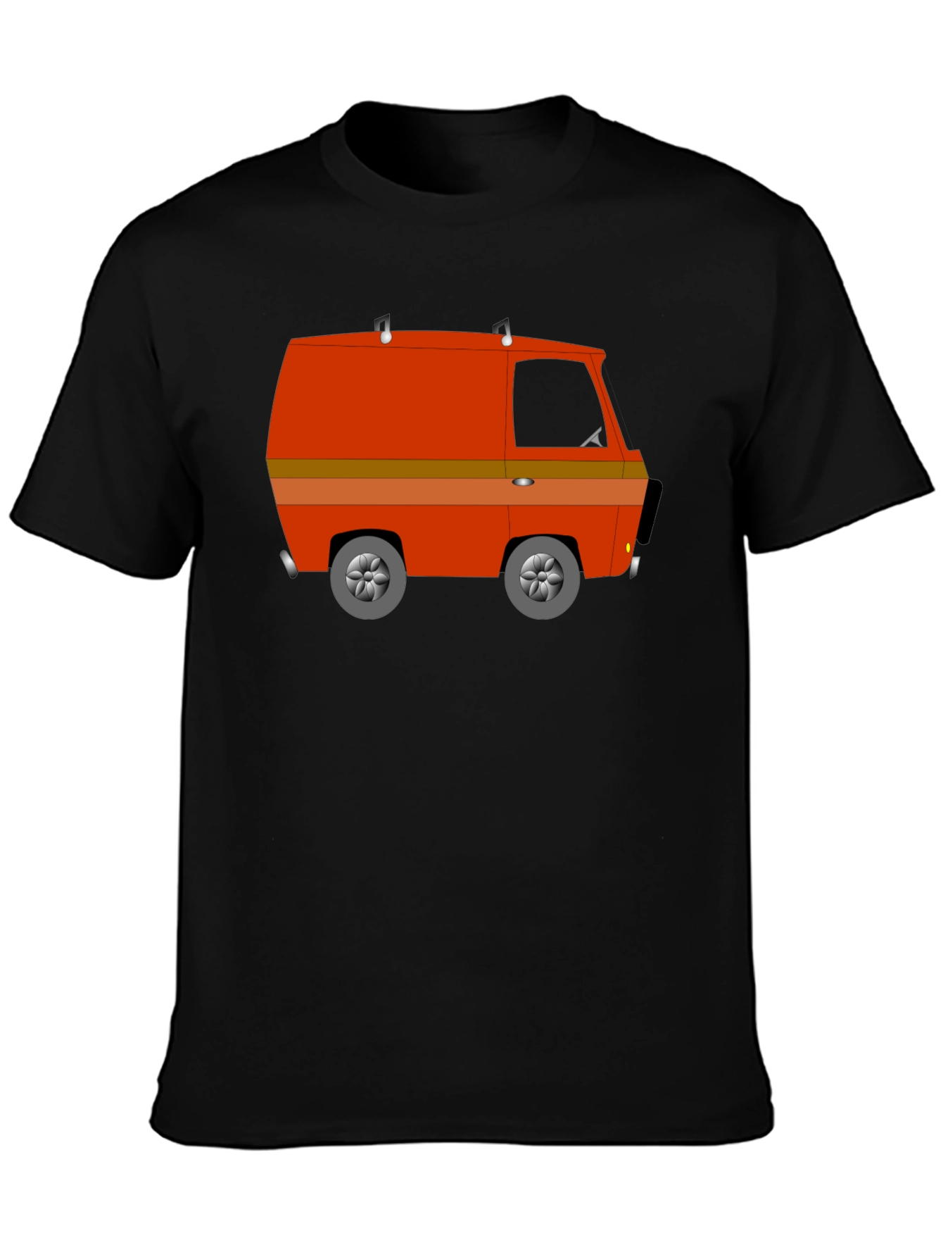 Retro Van Graphic Tee - Black Crew Neck