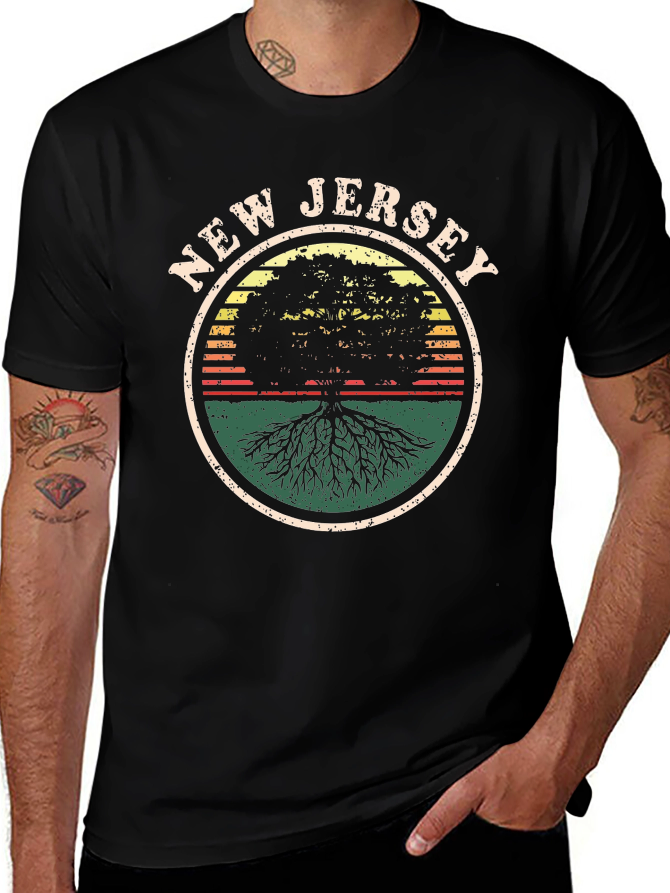 New Jersey Roots Black Graphic T-Shirt