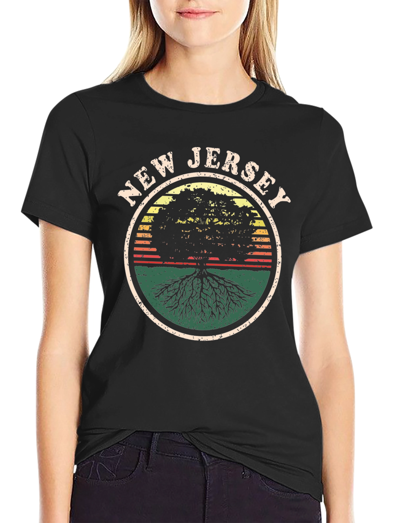 New Jersey Roots Black Graphic T-Shirt