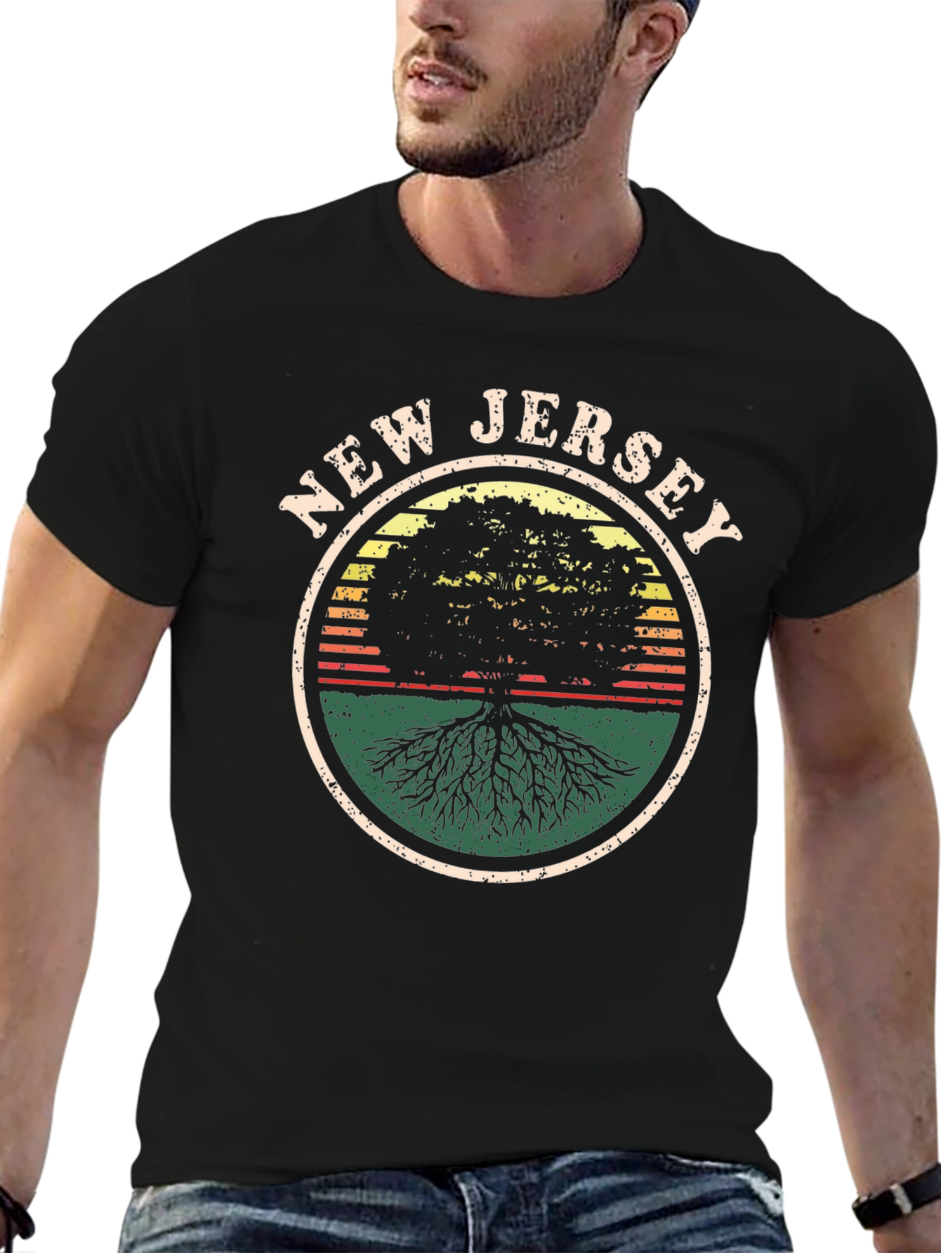 New Jersey Roots Black Graphic T-Shirt