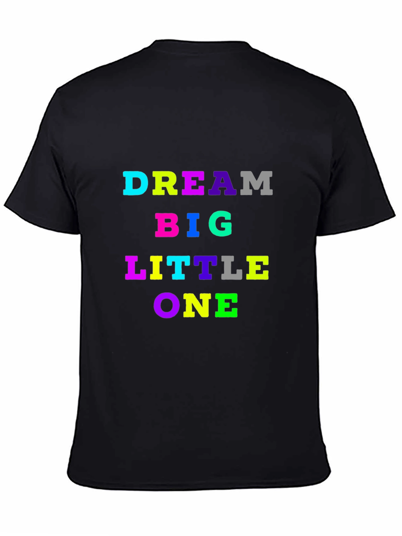 Dream Big Little One Black Cotton T-Shirt