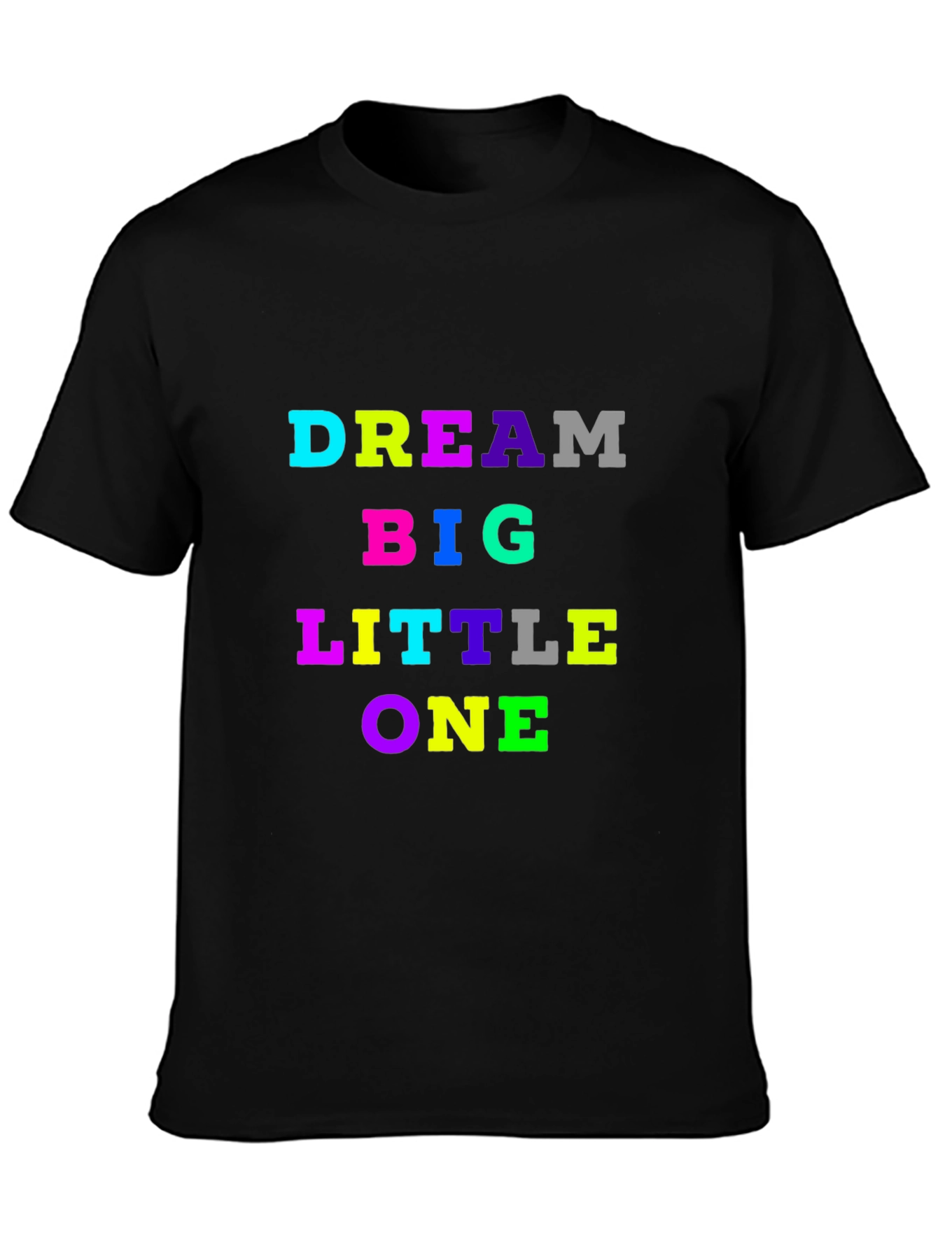 Dream Big Little One Black Cotton T-Shirt