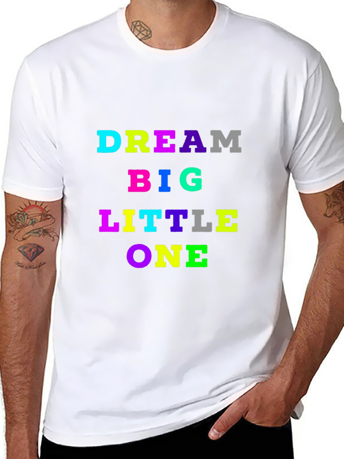 Dream Big Little One Black Cotton T-Shirt