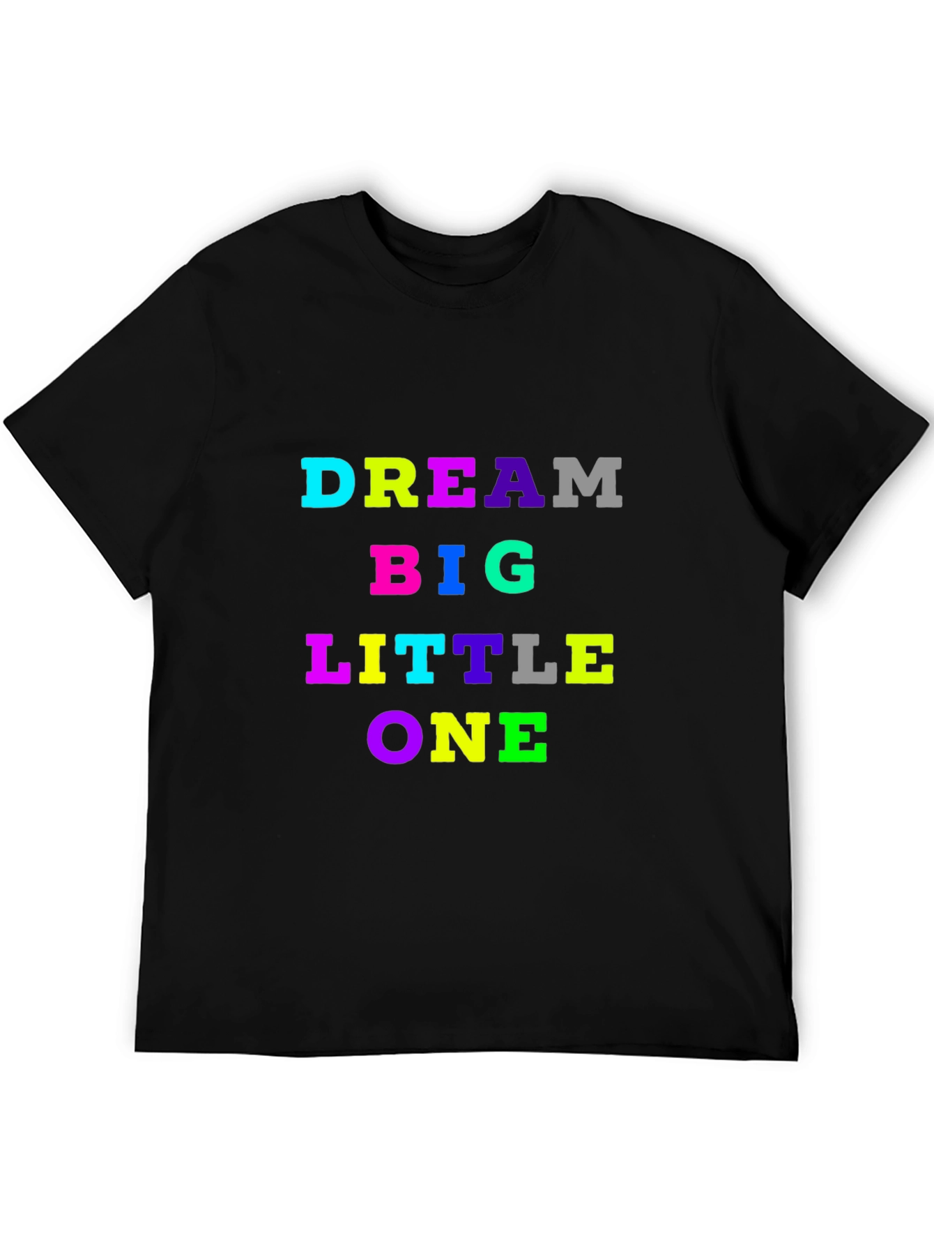 Dream Big Little One Black Cotton T-Shirt