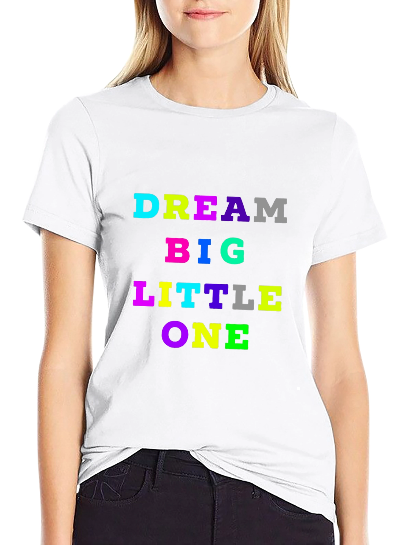 Dream Big Little One Black Cotton T-Shirt