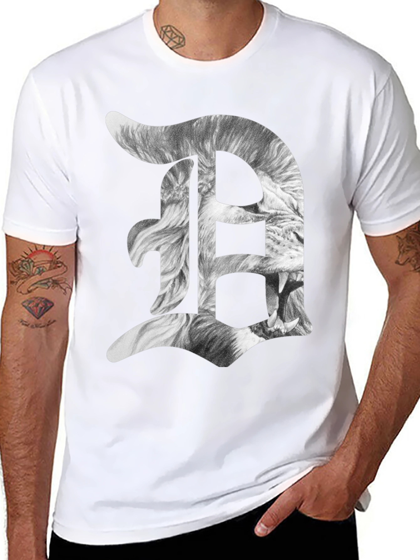 Detroit D Lion Graphic Tee - Black