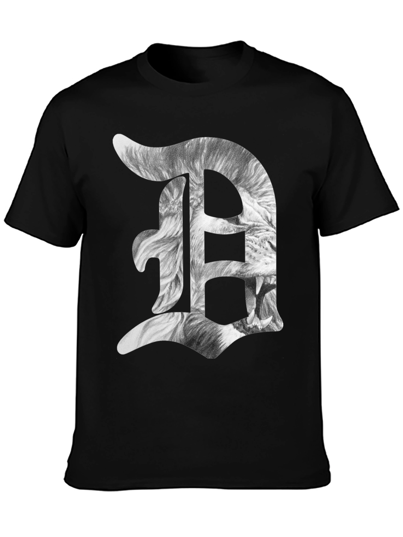 Detroit D Lion Graphic Tee - Black