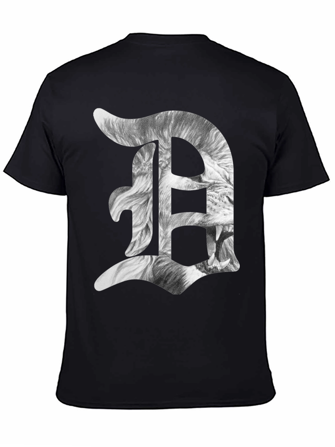 Detroit D Lion Graphic Tee - Black