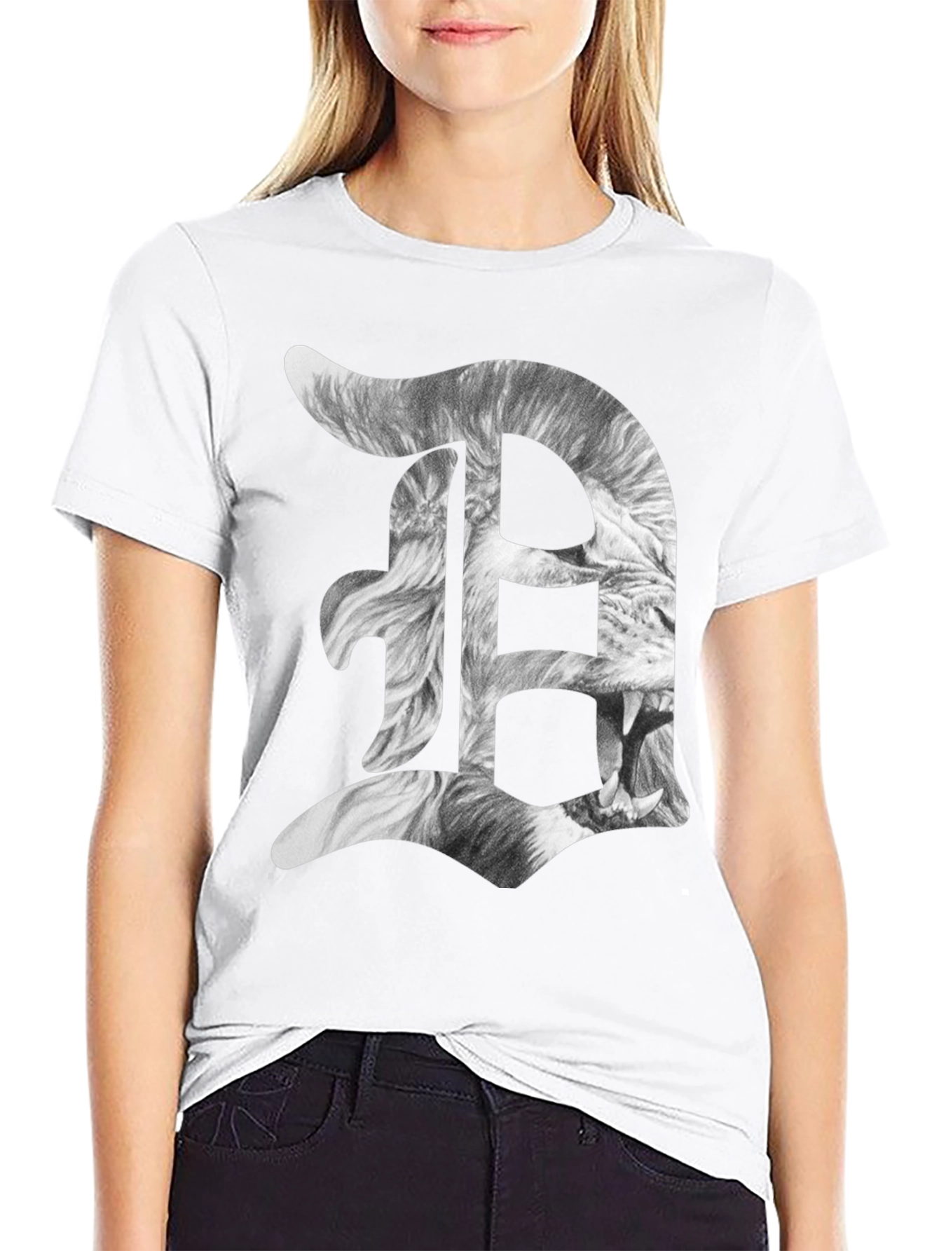 Detroit D Lion Graphic Tee - Black