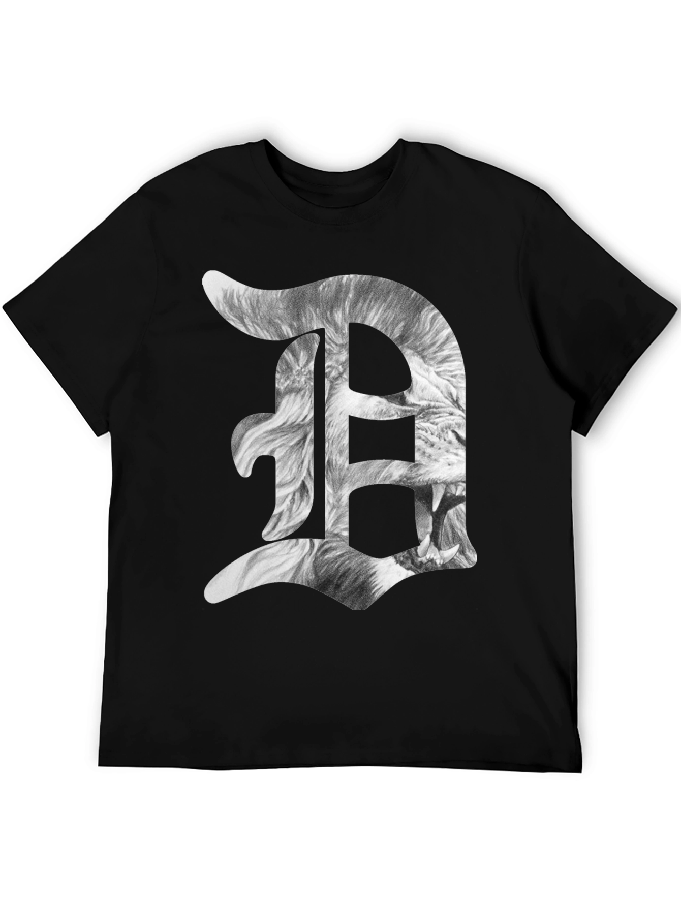 Detroit D Lion Graphic Tee - Black
