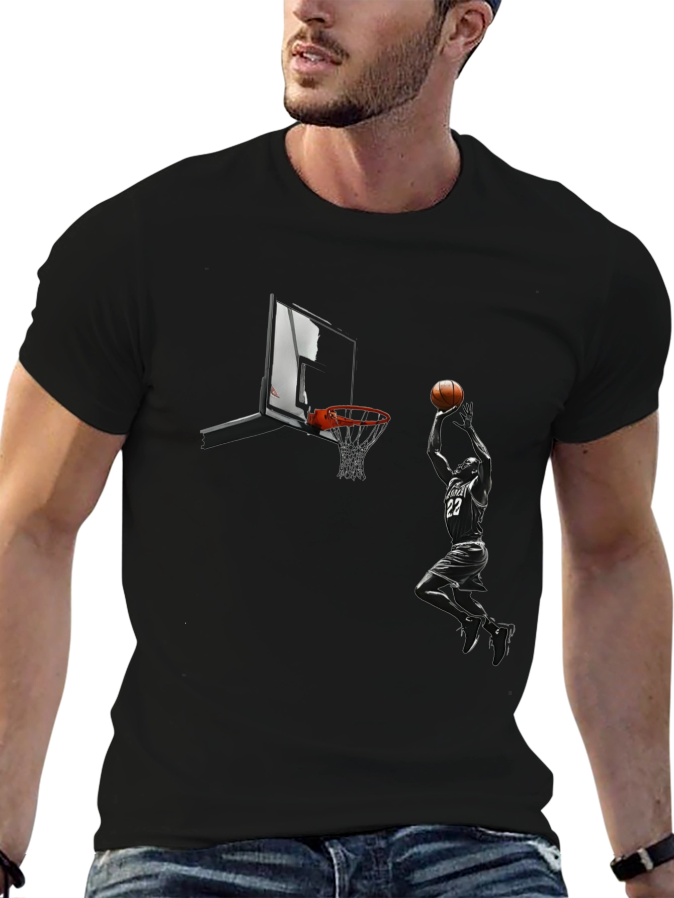 Basketball Dunk Graphic T-Shirt
