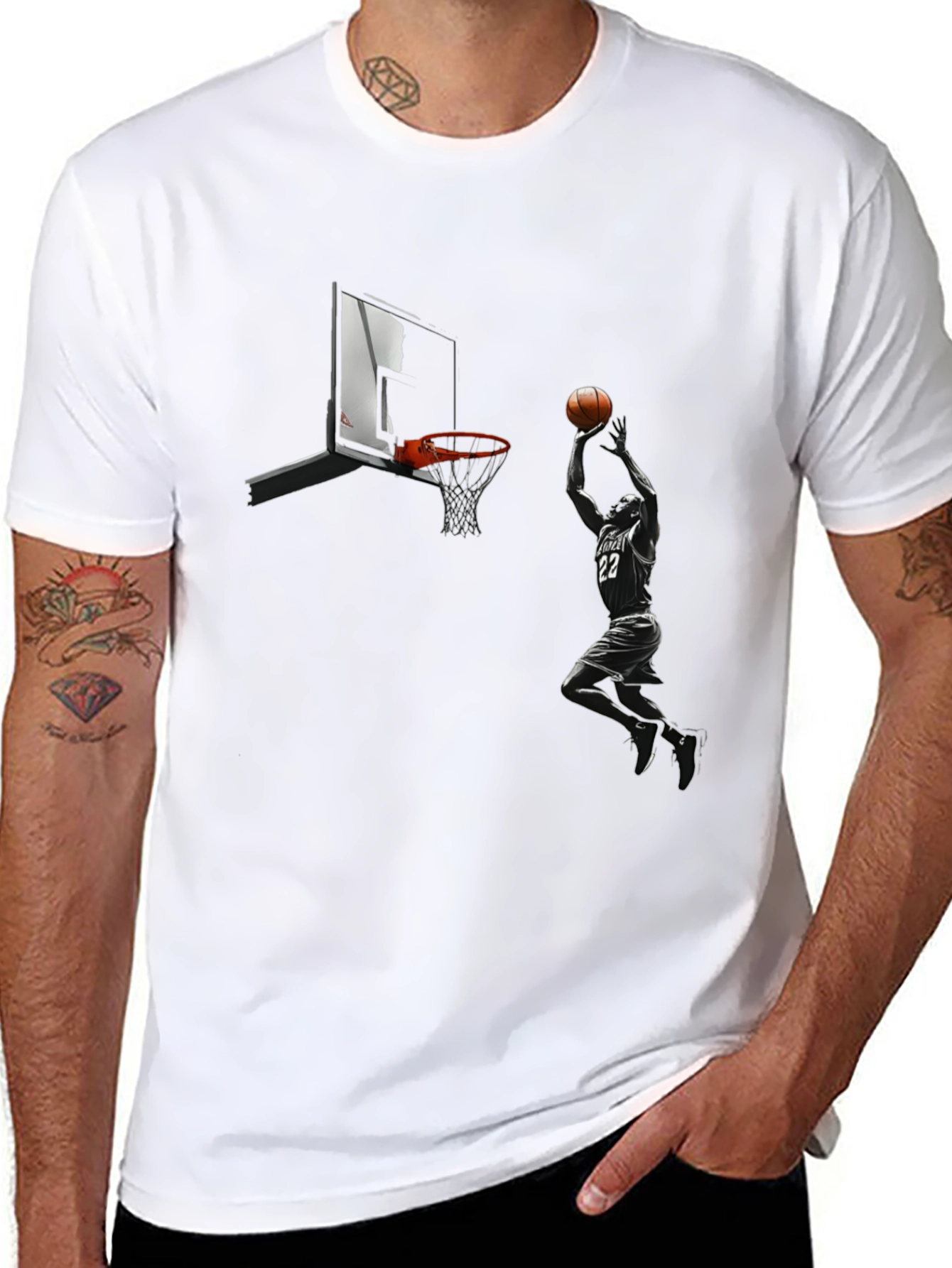 Basketball Dunk Graphic T-Shirt
