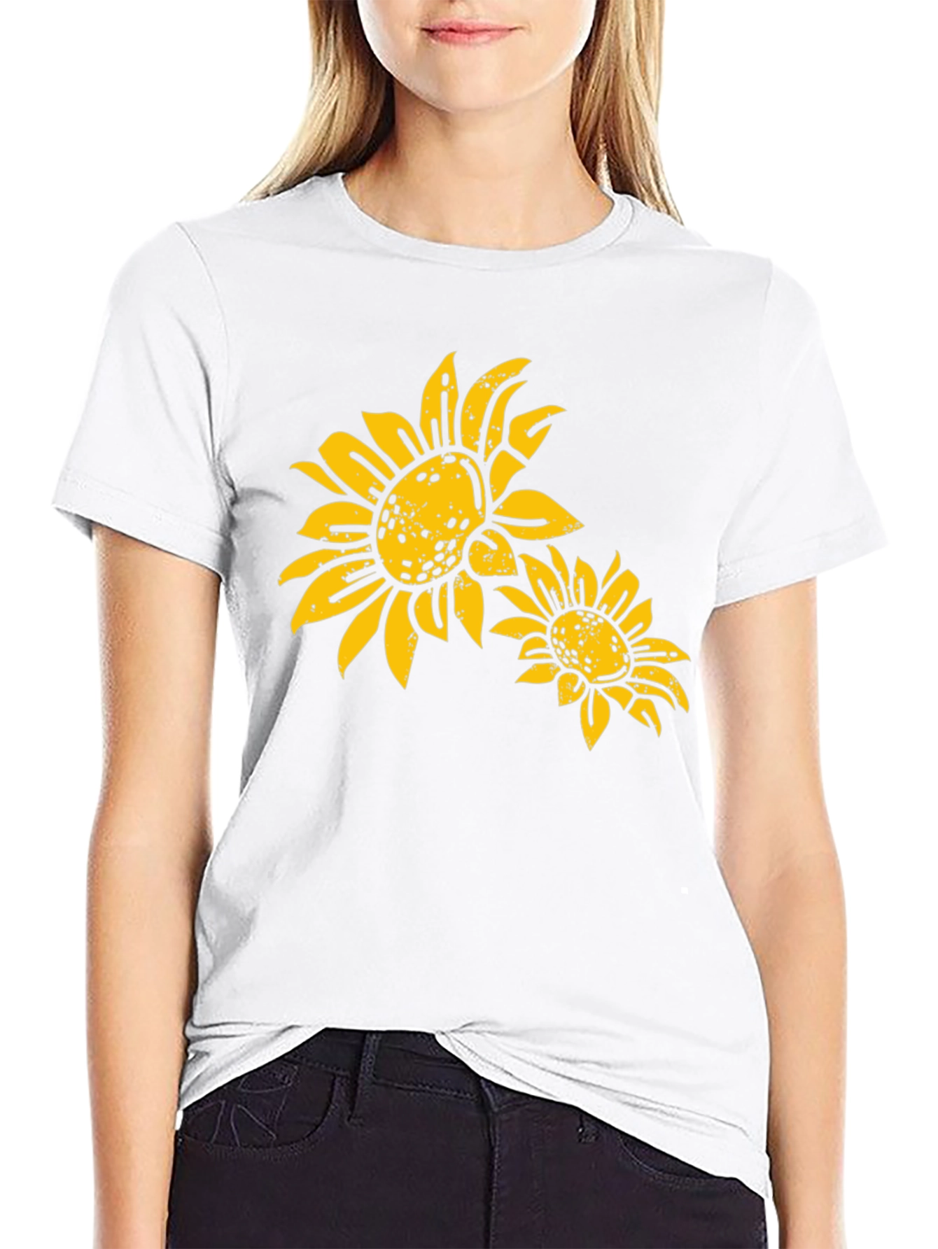 Sunflower Graphic Black T-Shirt
