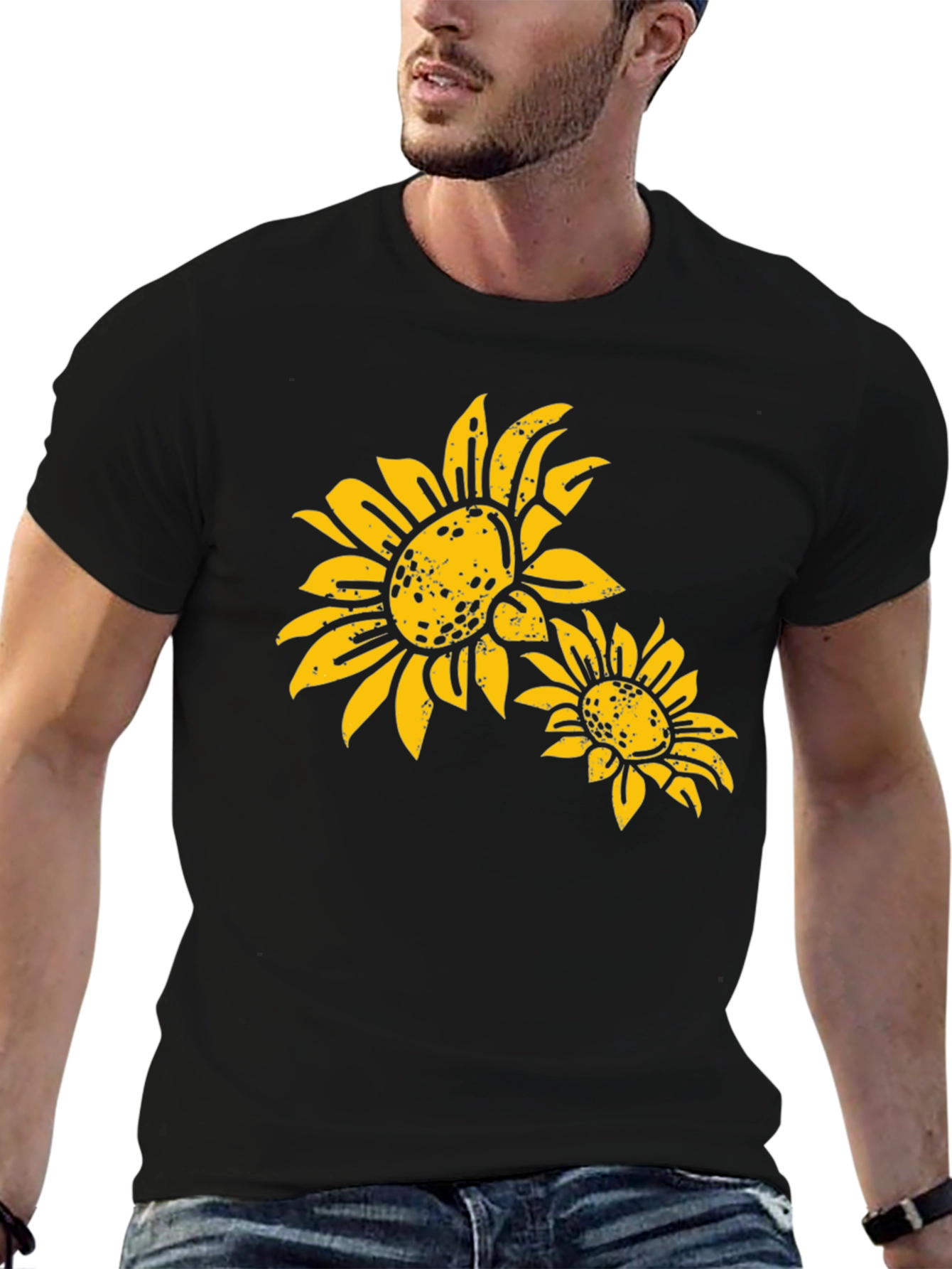 Sunflower Graphic Black T-Shirt