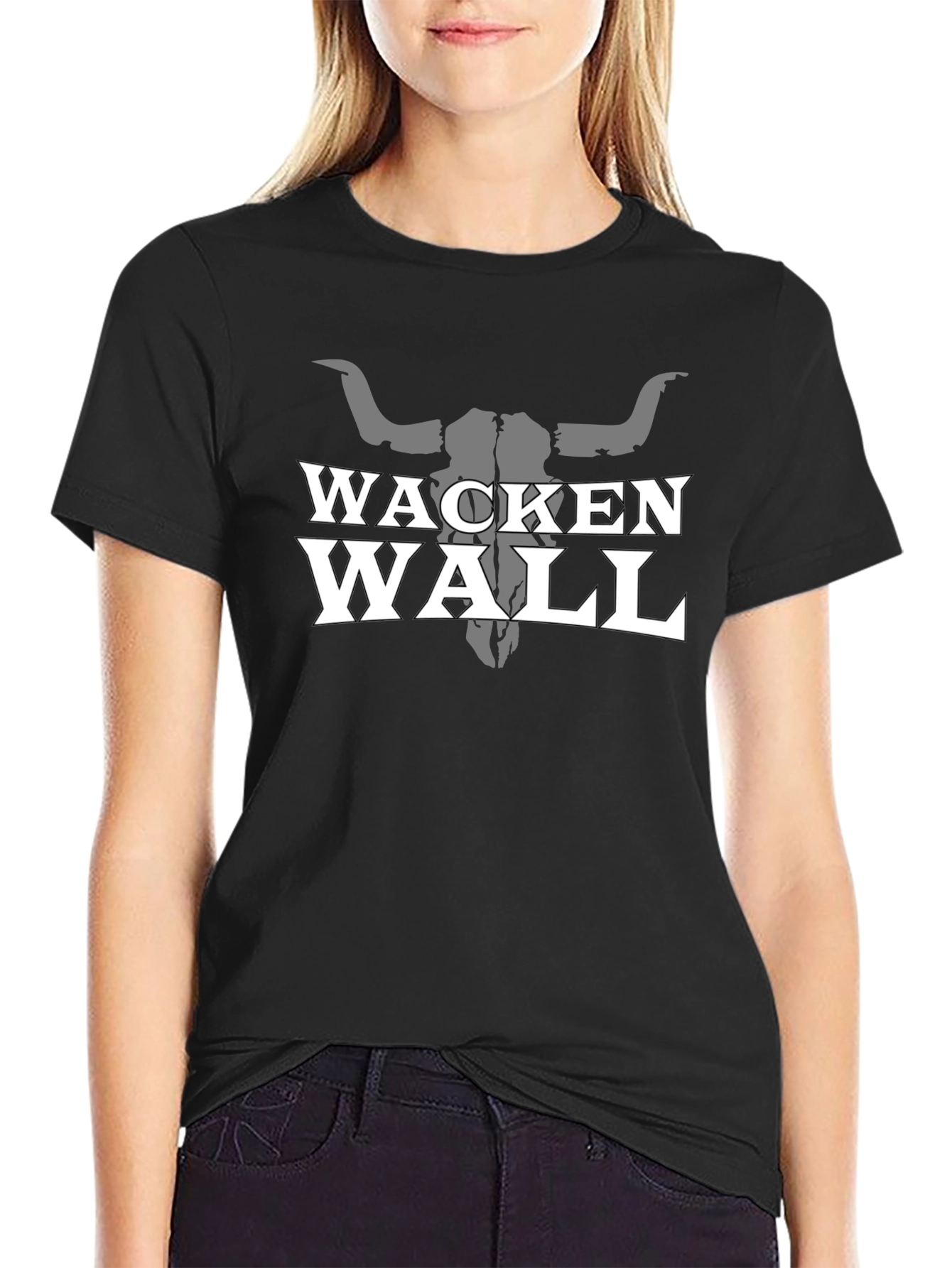 Wacken Wall T-Shirt with Bull Skull Graphic