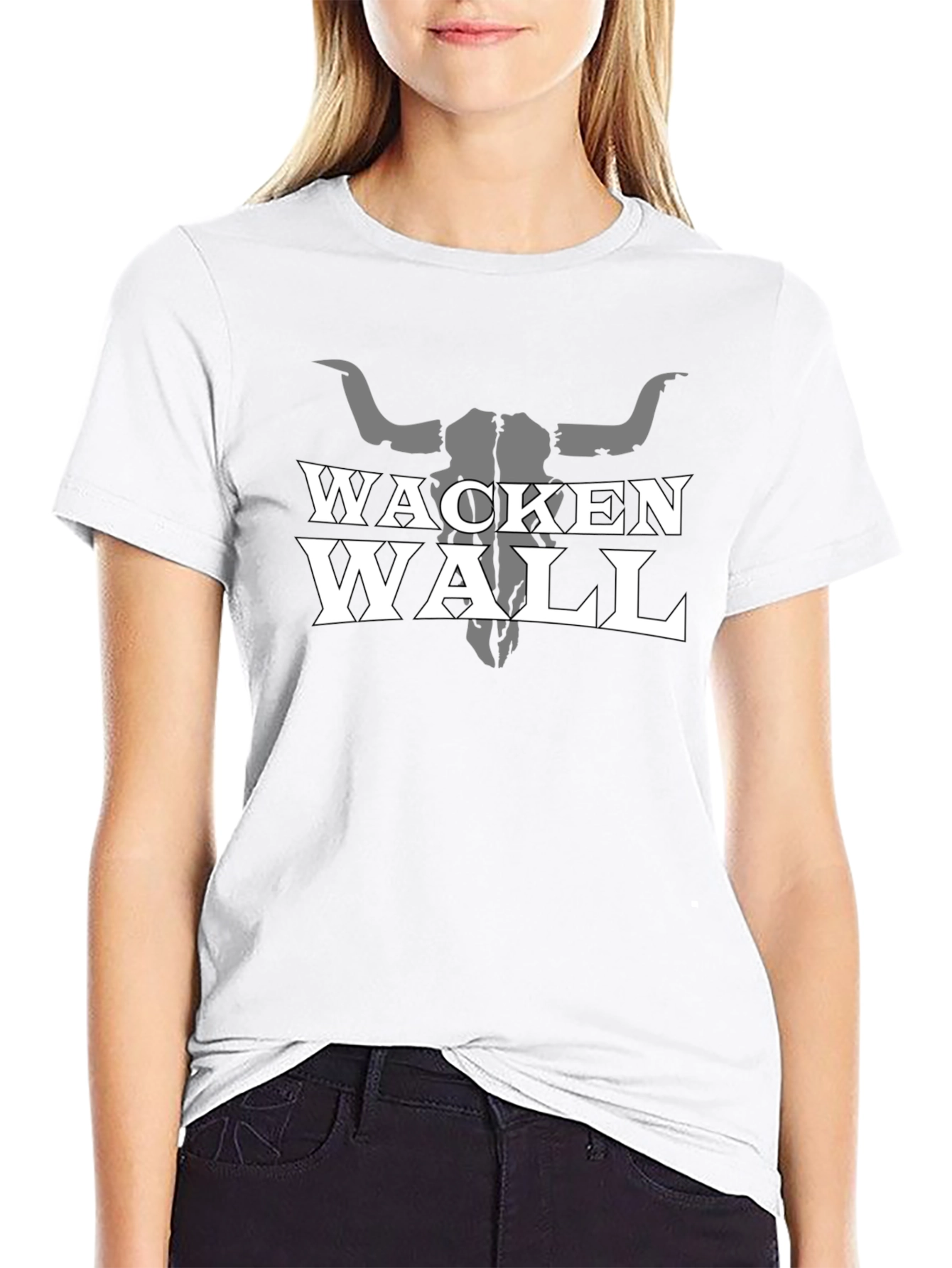 Wacken Wall T-Shirt with Bull Skull Graphic